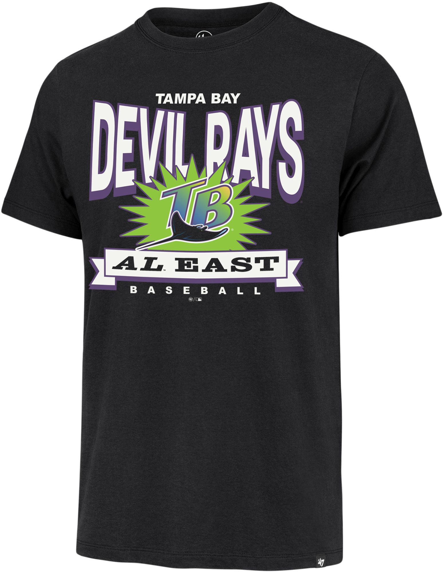 '47 Men's Tampa Bay Rays Black Cooperstown Twelve Six Franklin T-Shirt