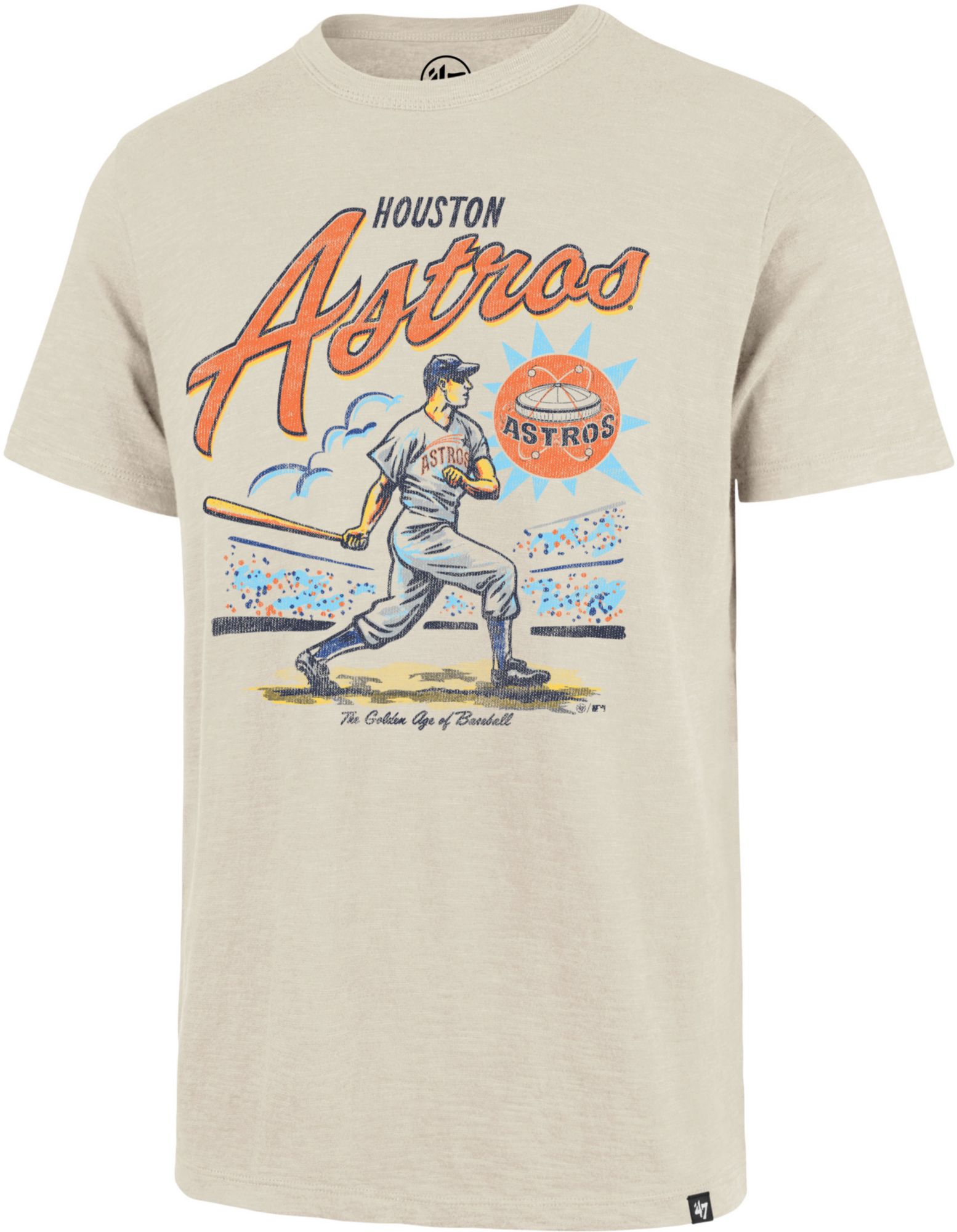 '47 Men's Houston Astros Tan Cooperstown Scrum T-Shirt
