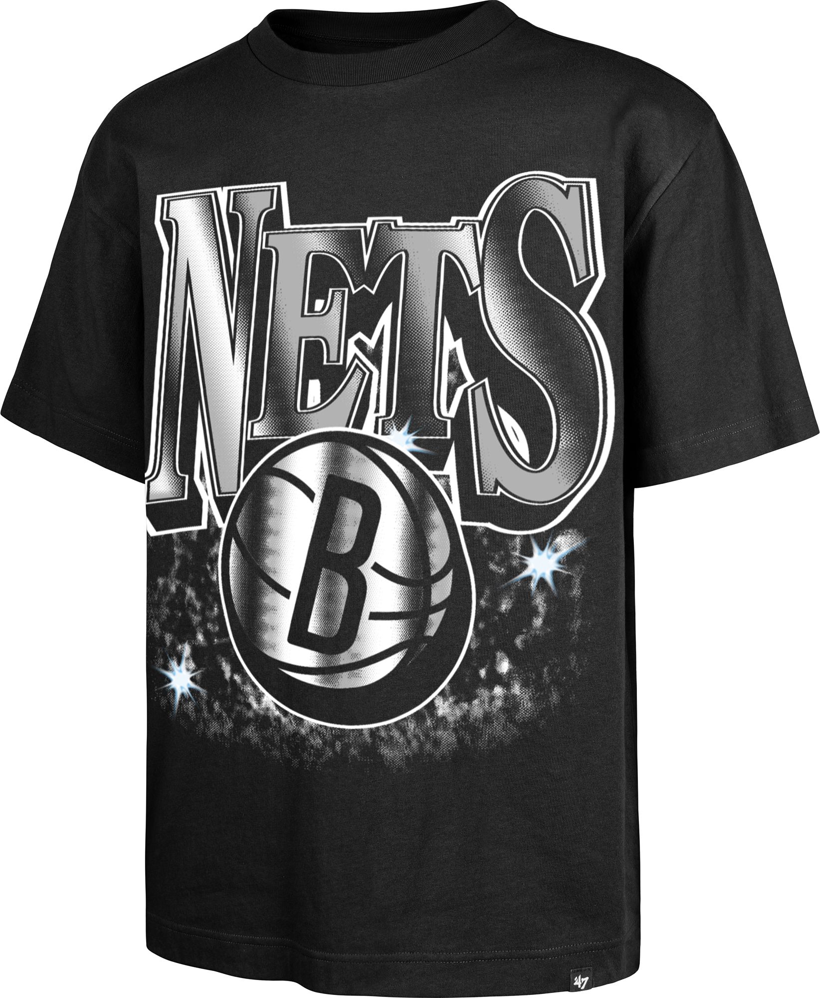 '47 Men's Brooklyn Nets Black Everytime Foundation T-Shirt