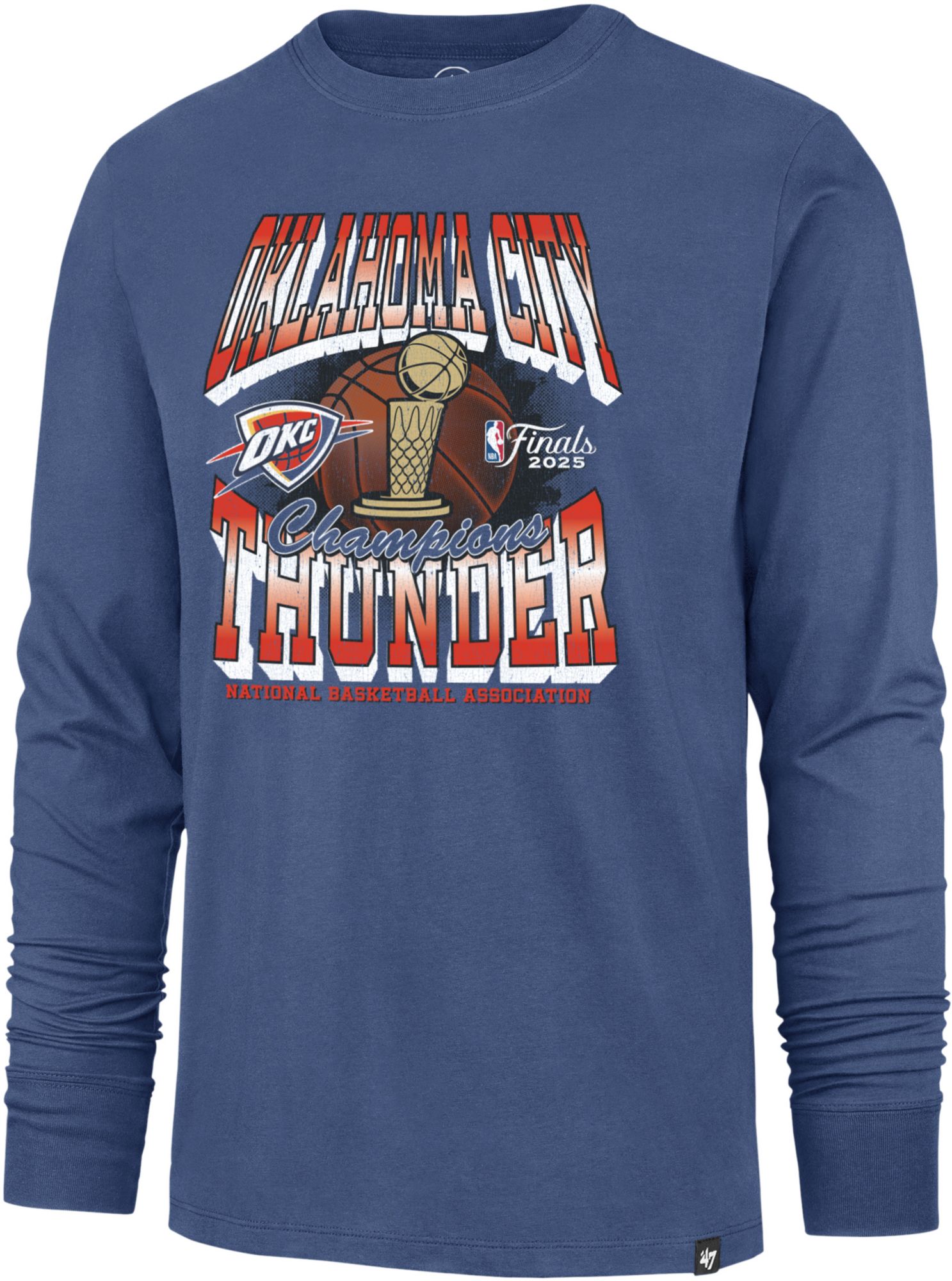 '47 Adult 2025 NBA Champions Oklahoma City Thunder Franklin Long Sleeve Shirt
