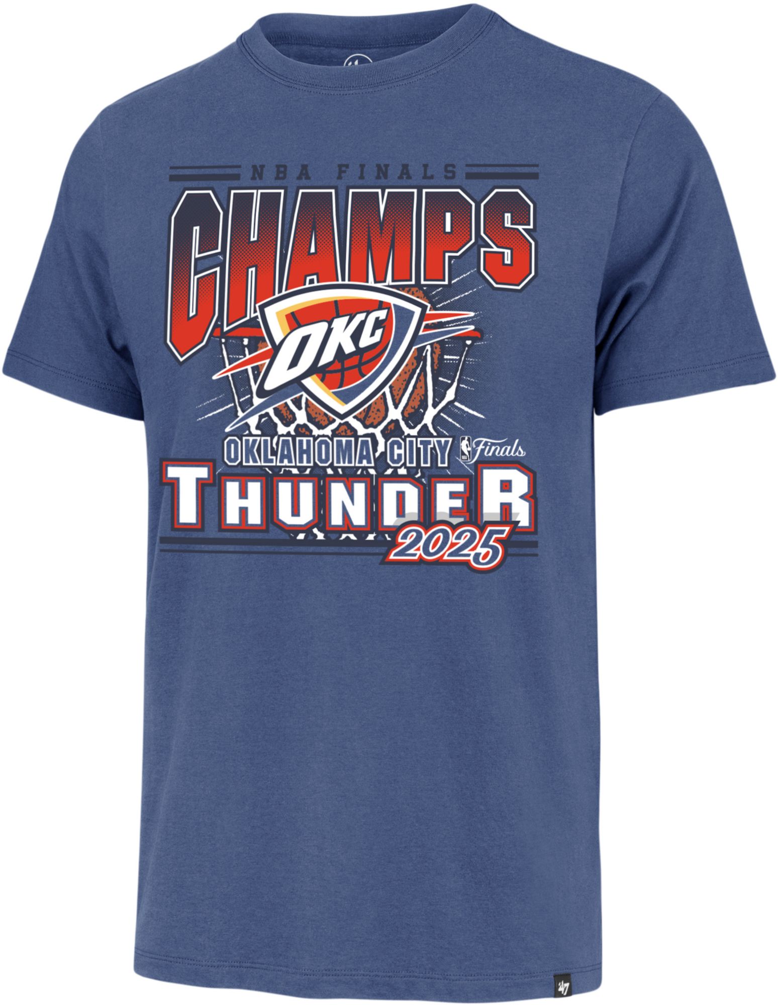 '47 Adult 2025 NBA Champions Oklahoma City Thunder Franklin Blue T-Shirt