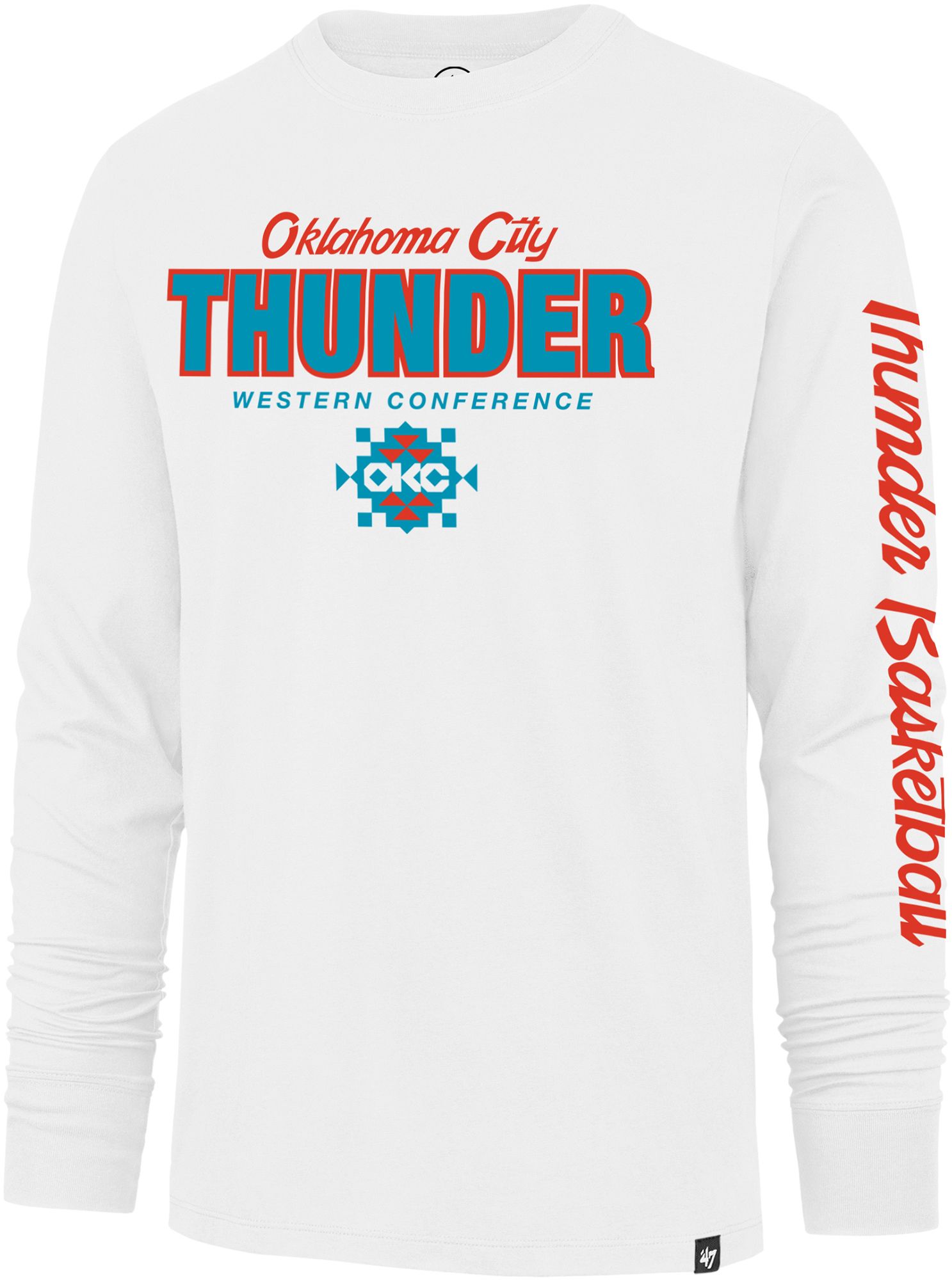 '47 Men's Oklahoma City Thunder White 2025 City Edition Low Block Long Sleeve Shirt