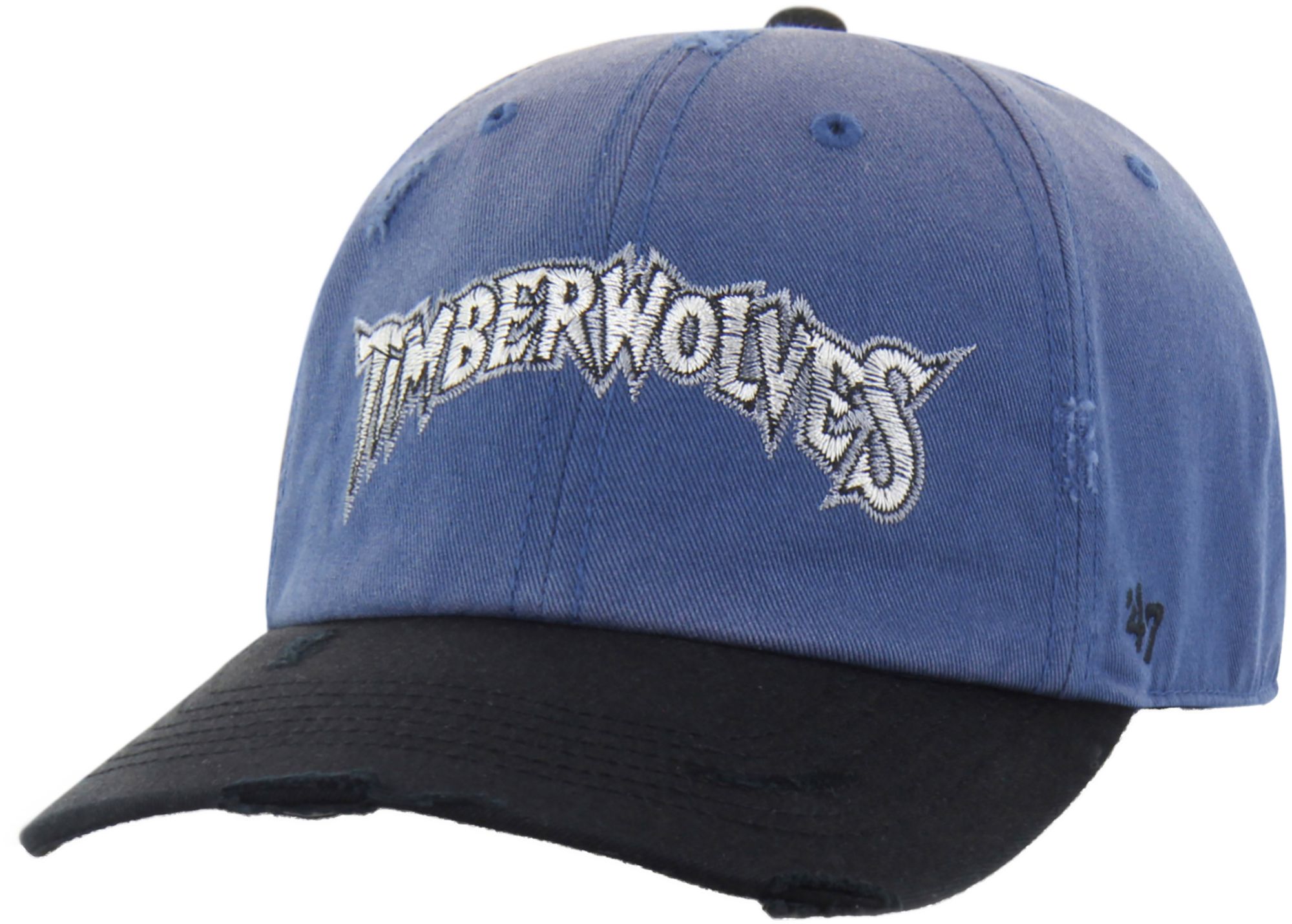 '47 Men's Minnesota Timberwolves Blue Worn Script Clean Up Retro Wordmark Hat