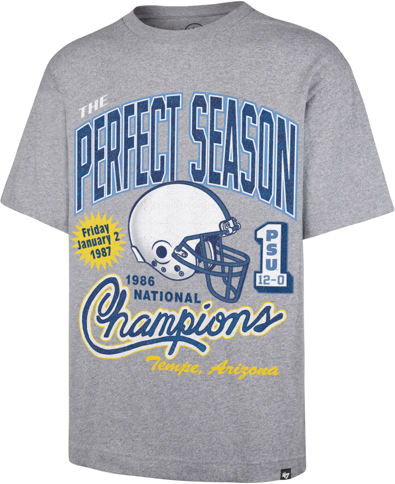 '47 Men's Penn State Nittany Lions Grey Vault Short Sleeve T-Shirt