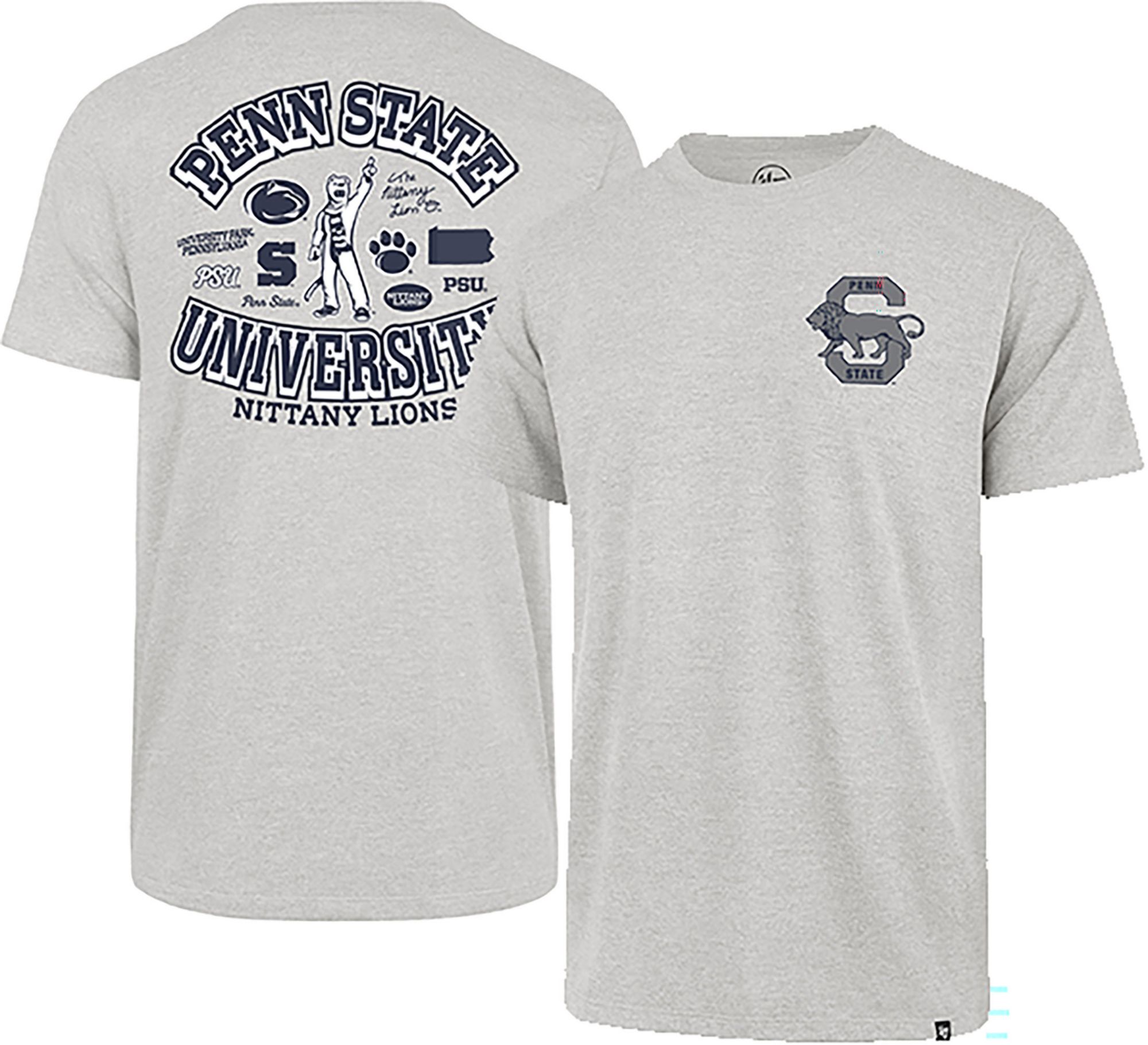 '47 Men's Penn State Nittany Lions Grey Regional Backer Short Sleeve T-Shirt
