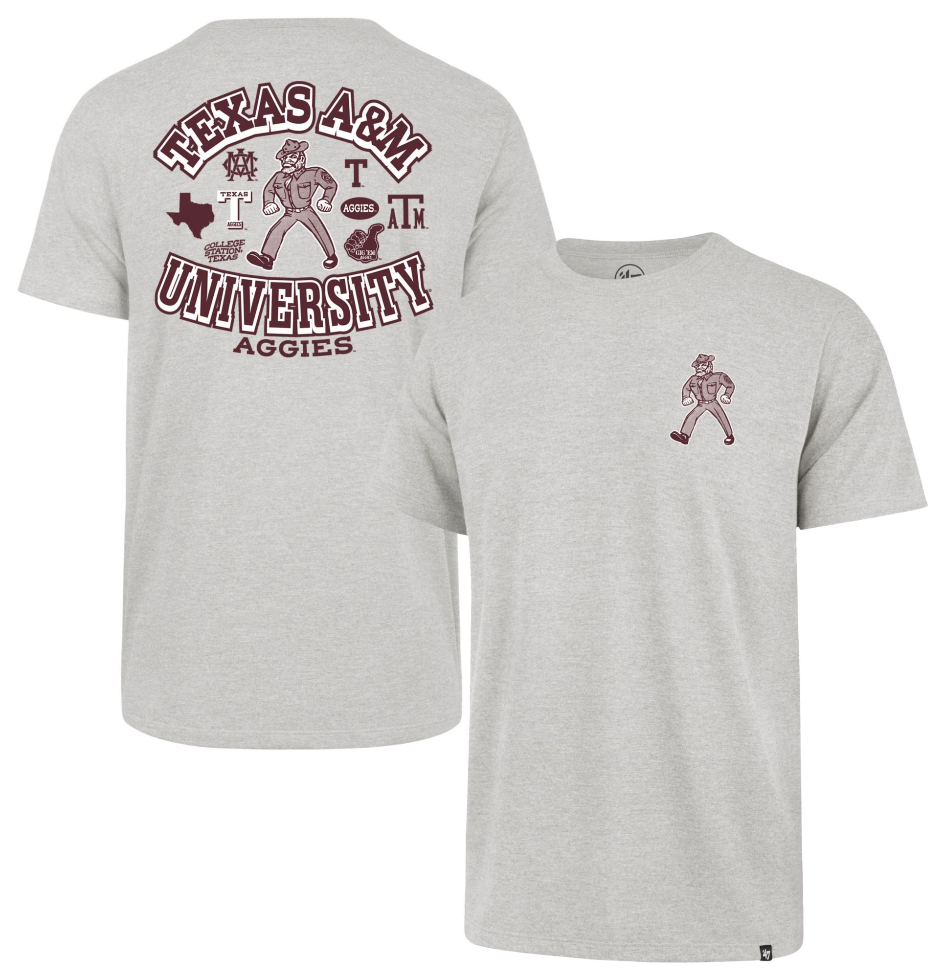 '47 Men's Texas A&M Aggies Grey Regional Backer Short Sleeve T-Shirt