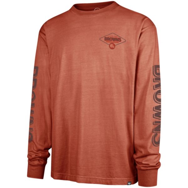 '47 Men's Cleveland Browns Orange Ravine Foundation Long Sleeve T-Shirt