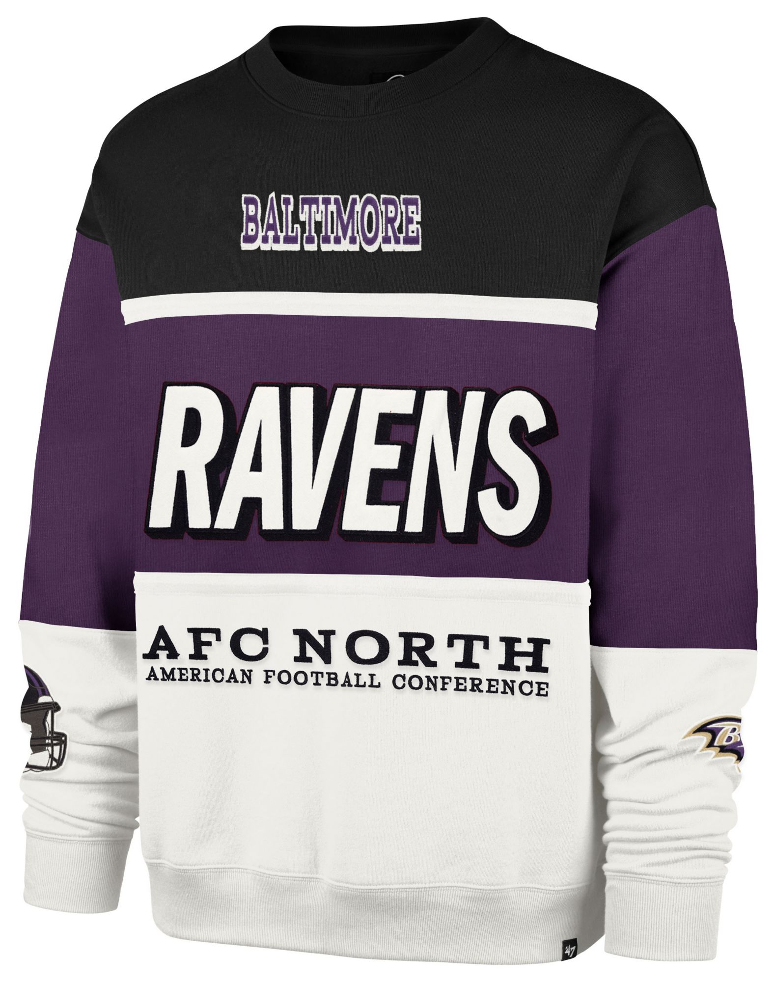'47 Men's Baltimore Ravens Purple On 5 Max Crewneck Sweatshirt