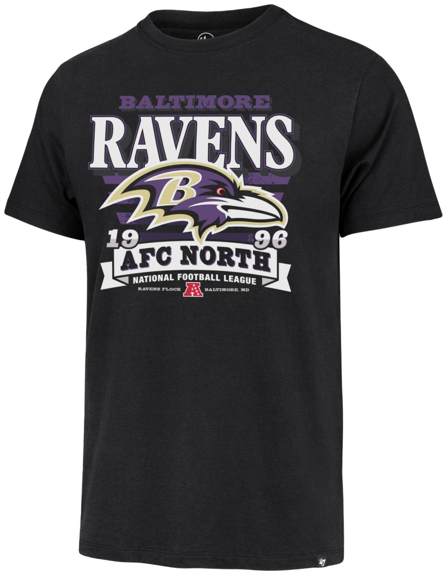 '47 Men's Baltimore Ravens Black Stripe Splash T-Shirt