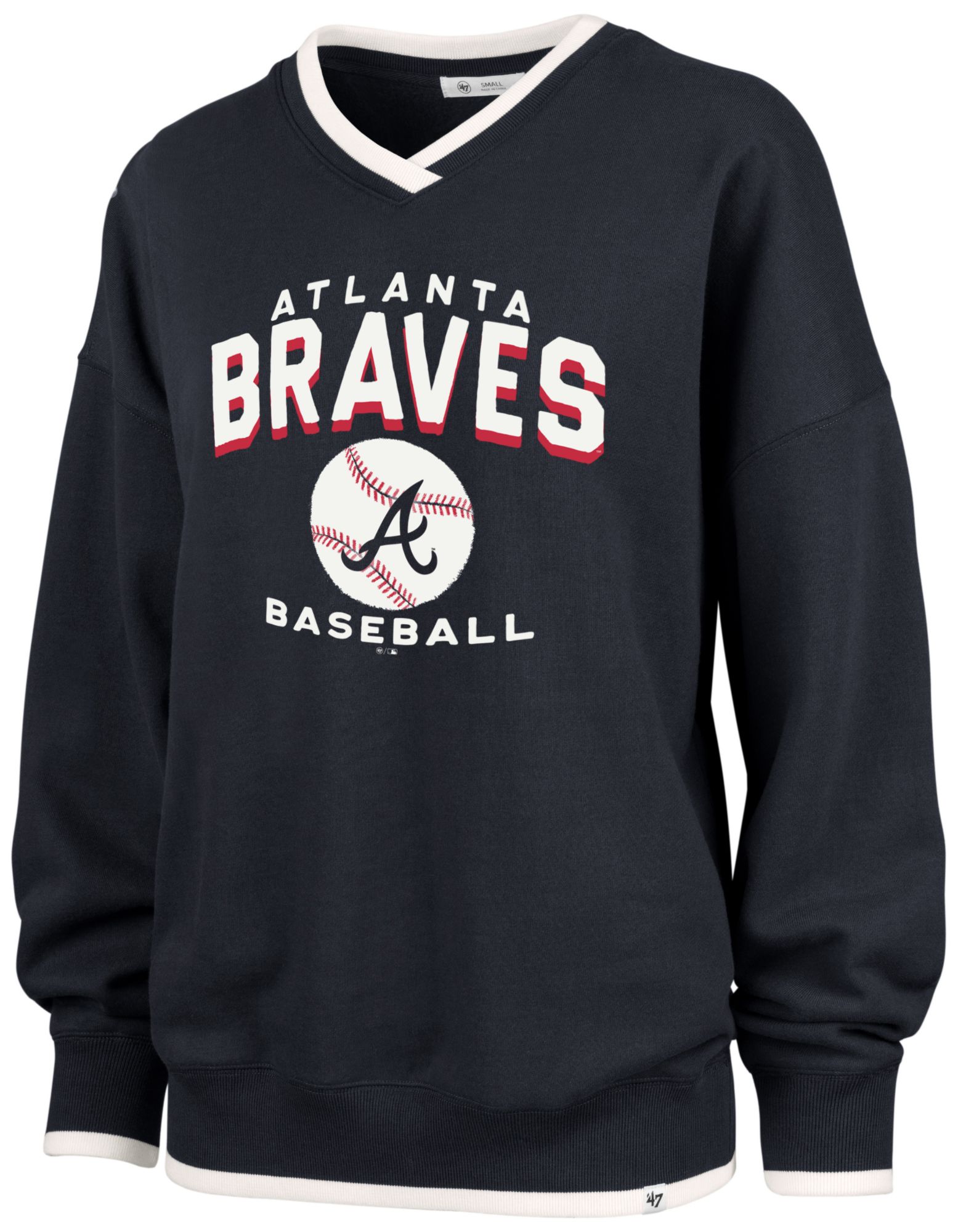 '47 Women's Atlanta Braves Blue Wax Pack Eighties Crewneck Sweatshirt