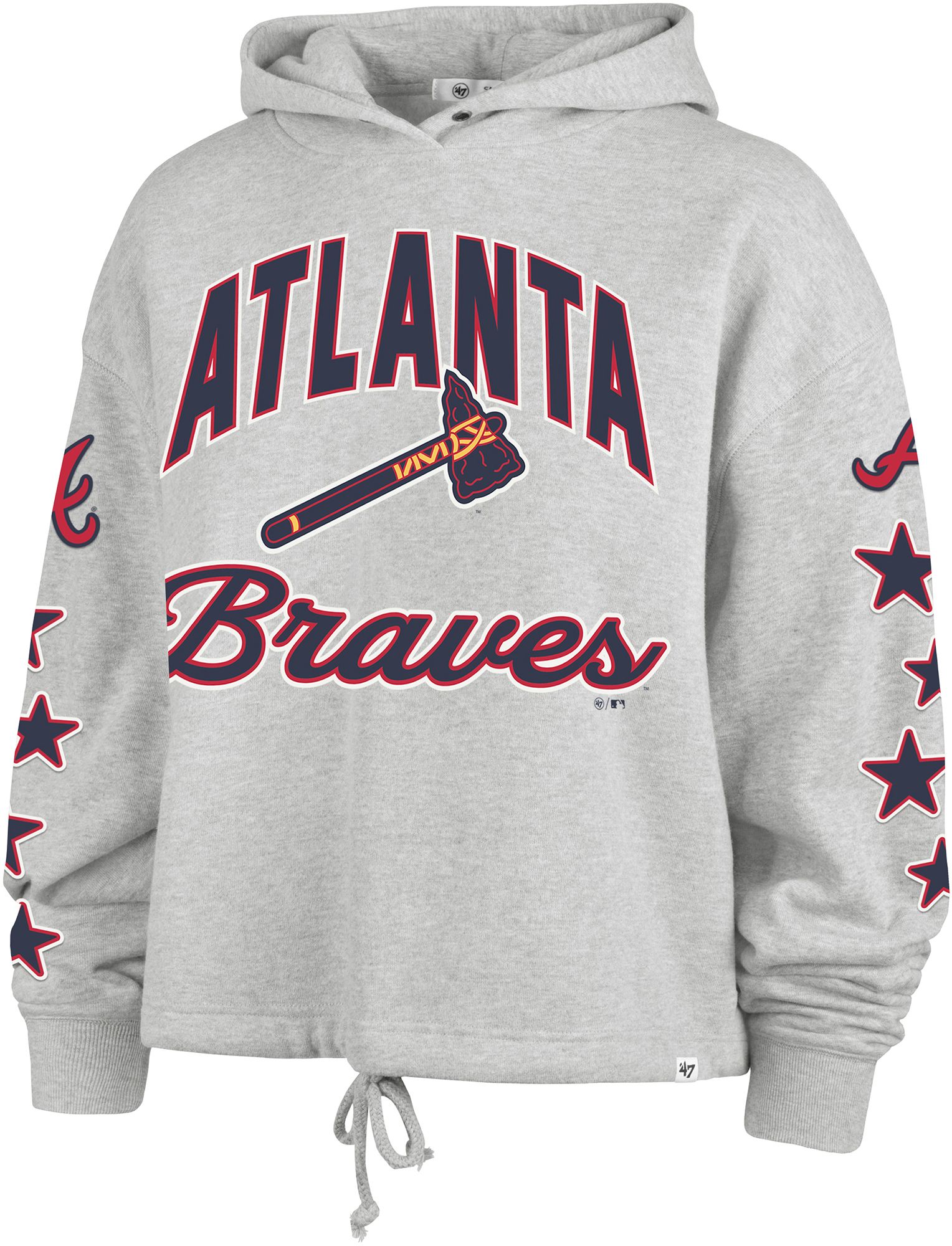 '47 Women's Atlanta Braves Gray Venice Starry Eyed Hoodie