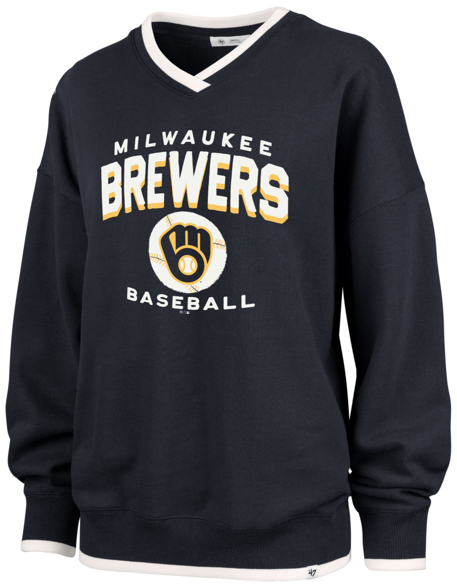 '47 Women's Milwaukee Brewers Blue Wax Pack Eighties Crewneck Sweatshirt