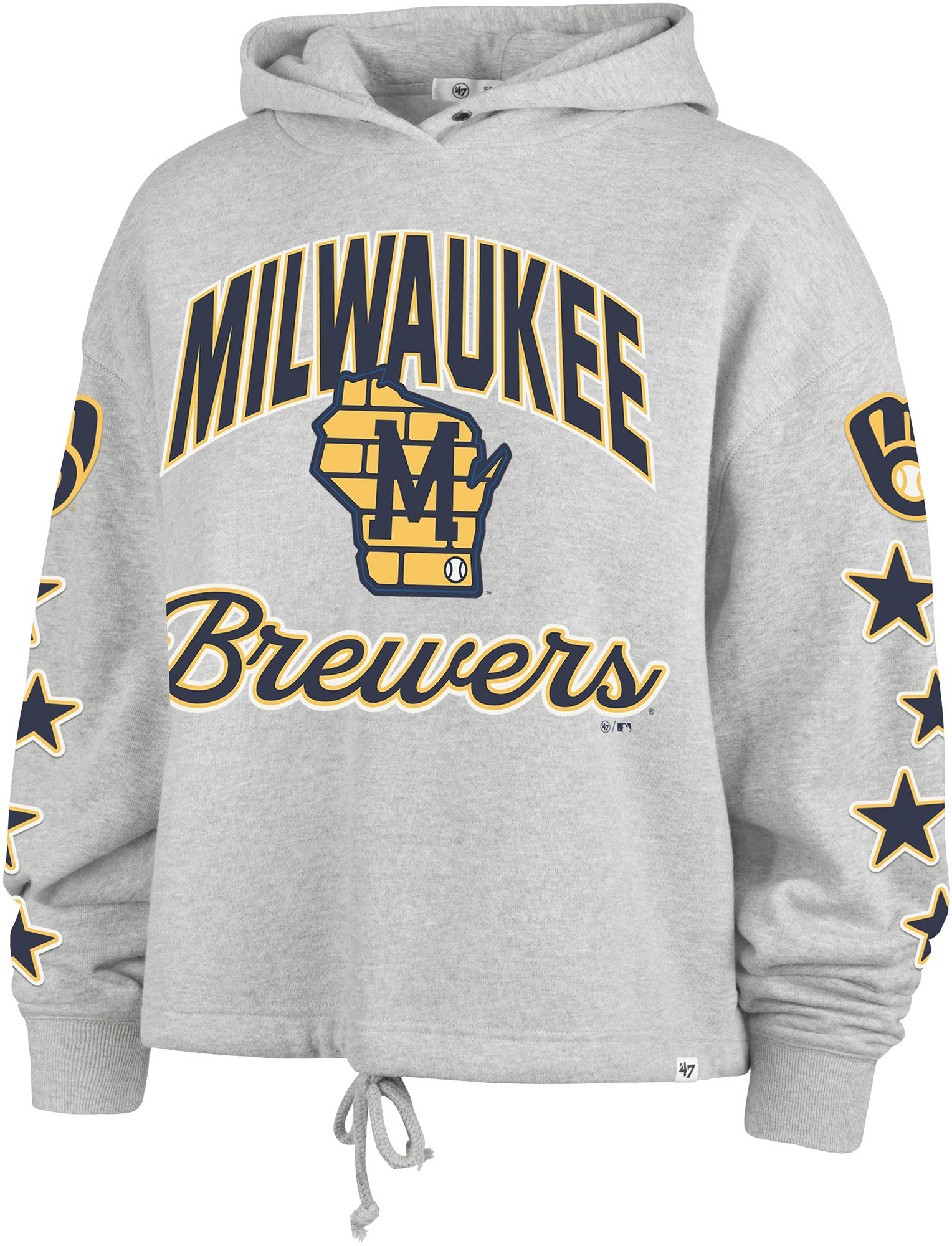 '47 Women's Milwaukee Brewers Gray Venice Starry Eyed Hoodie