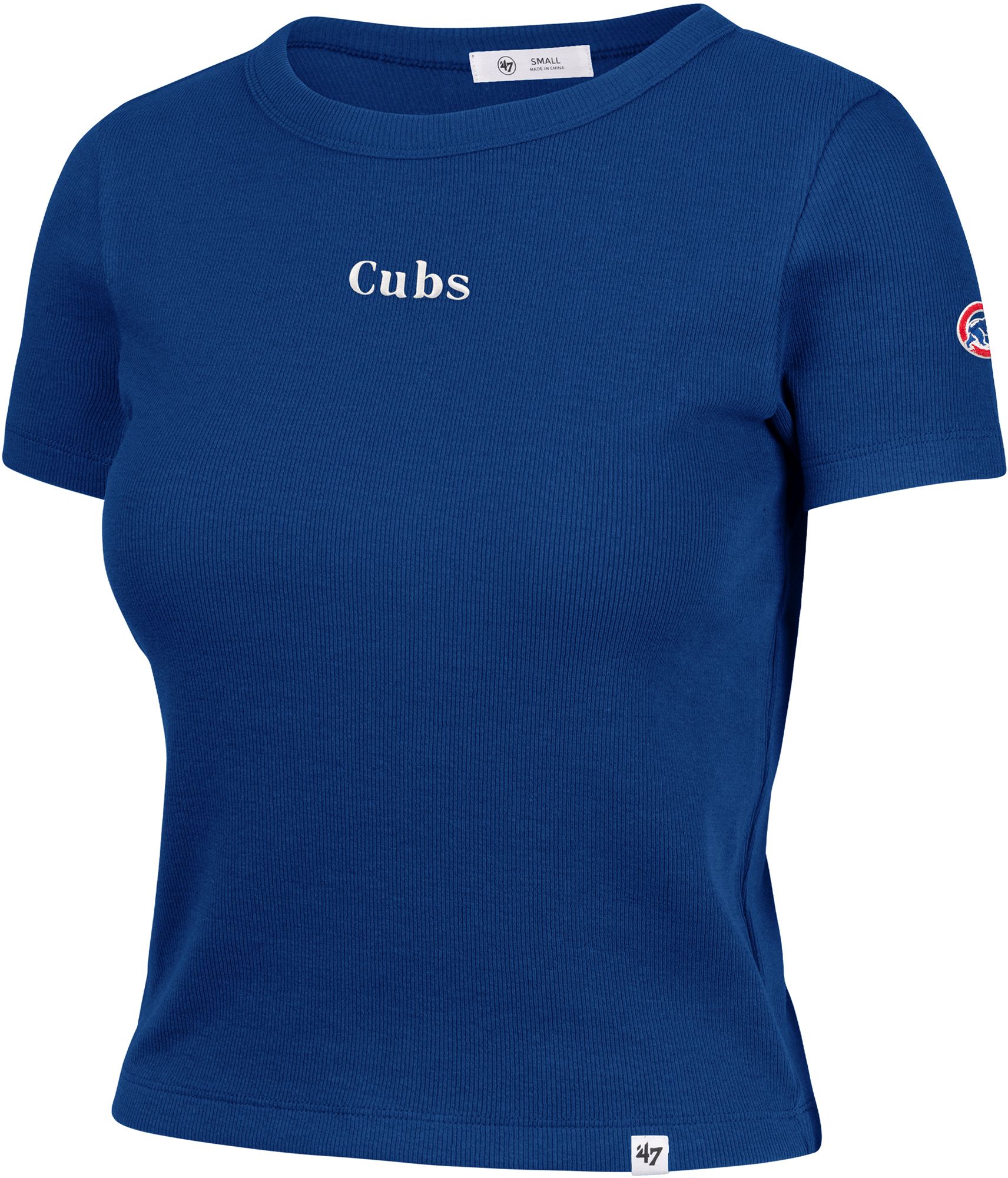 '47 Women's Chicago Cubs Blue With Love Baby Ribbed T-Shirt