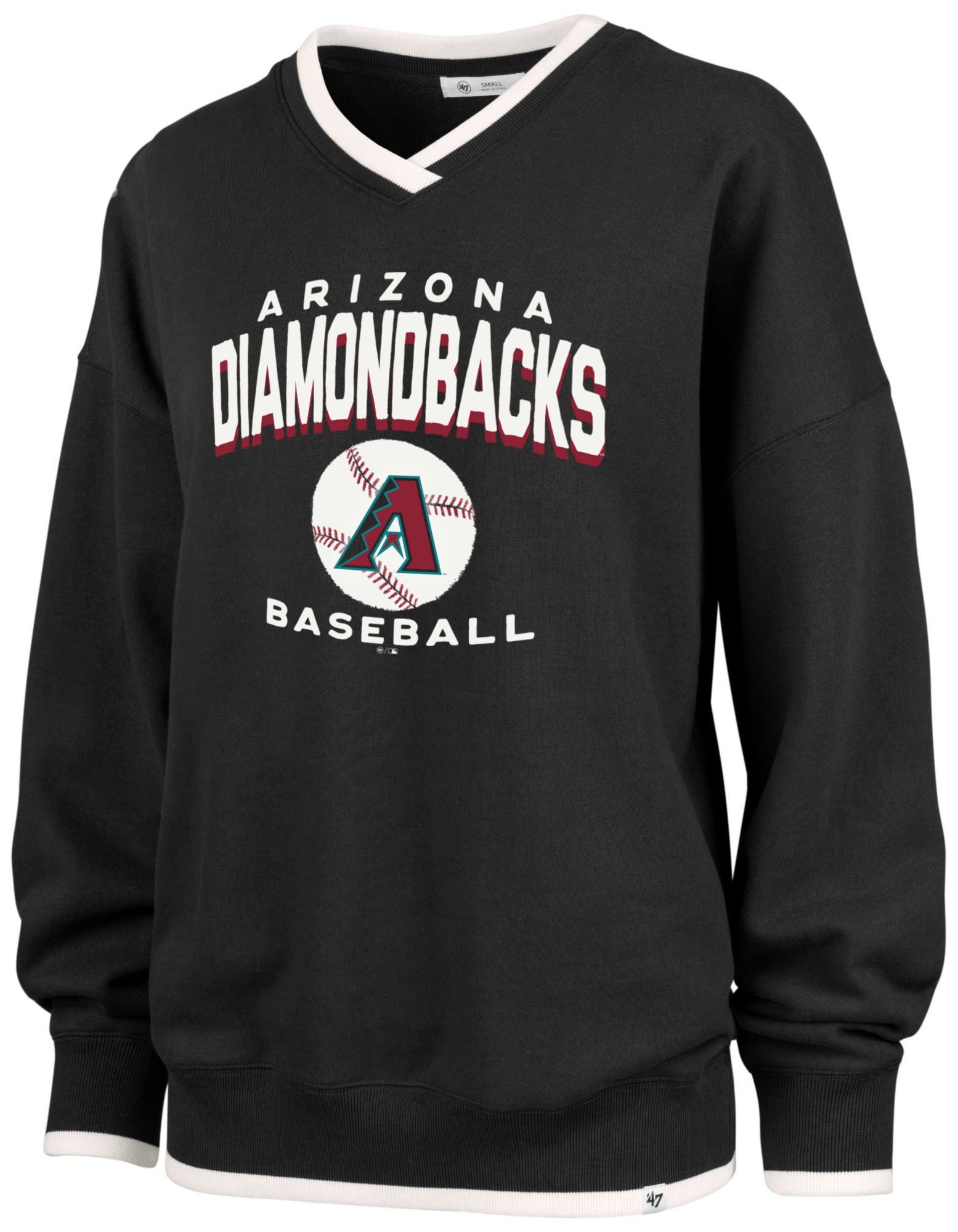 '47 Women's Arizona Diamondbacks Black Wax Pack Eighties Crewneck Sweatshirt