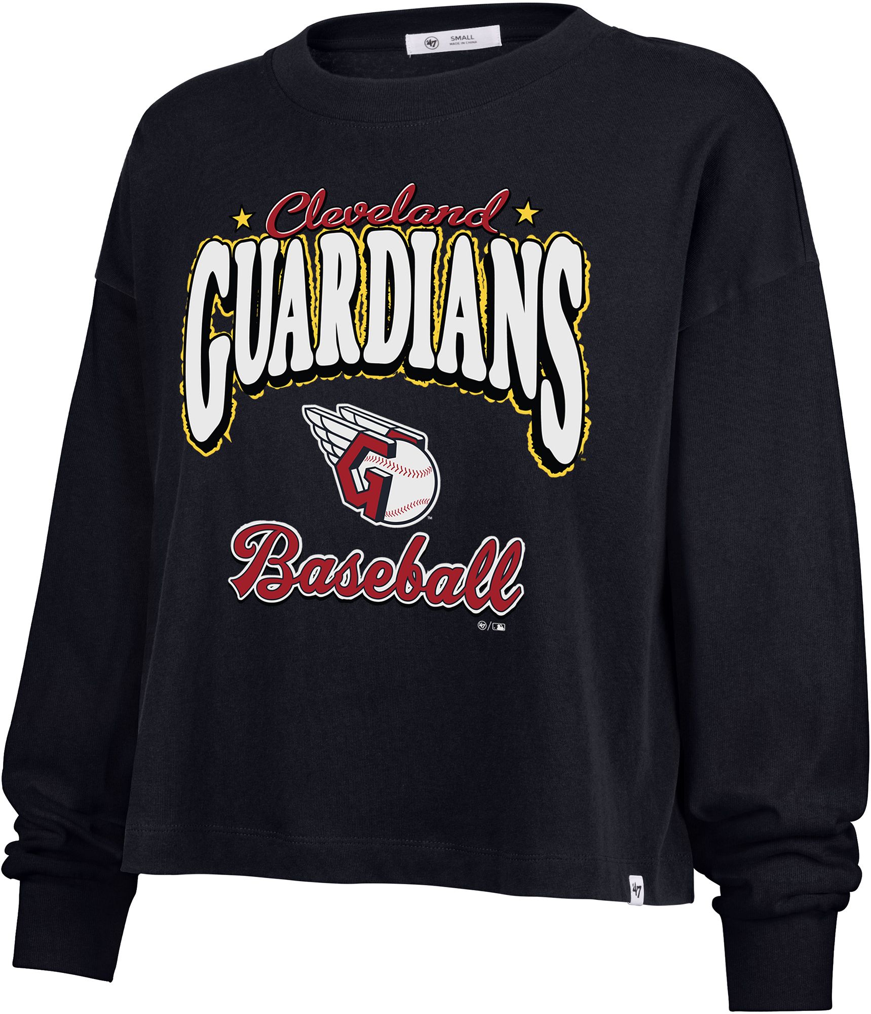 '47 Women's Cleveland Guardians Navy Sydney Vibe Long Sleeve Shirt