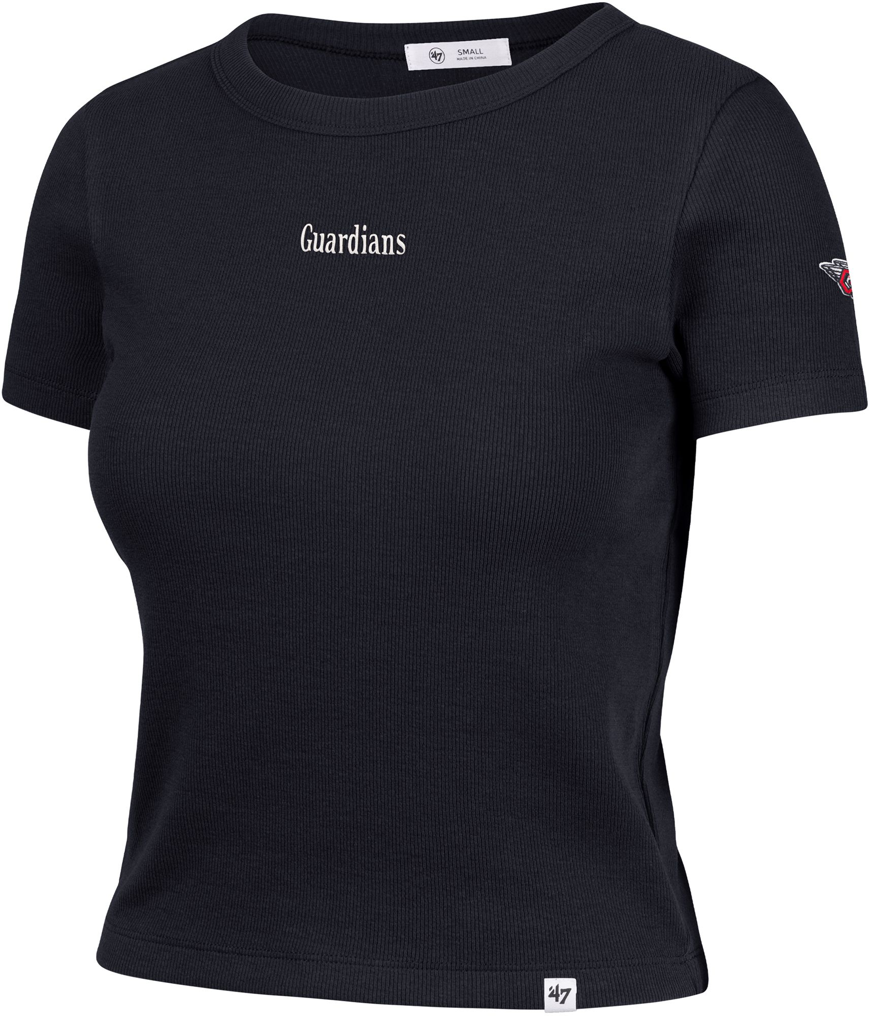 '47 Women's Cleveland Guardians Navy With Love Baby Ribbed T-Shirt