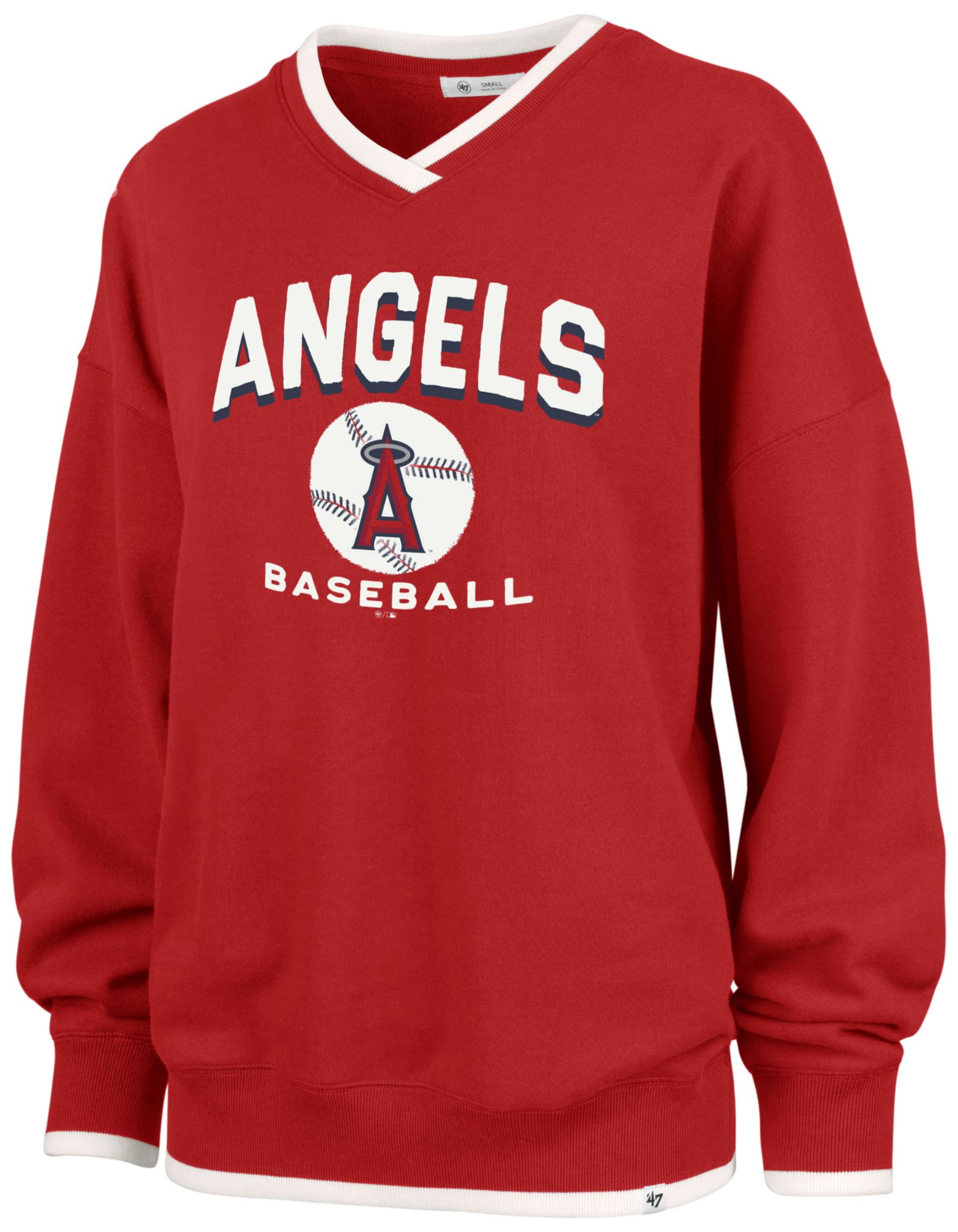'47 Women's Los Angeles Angels Red Wax Pack Eighties Crewneck Sweatshirt