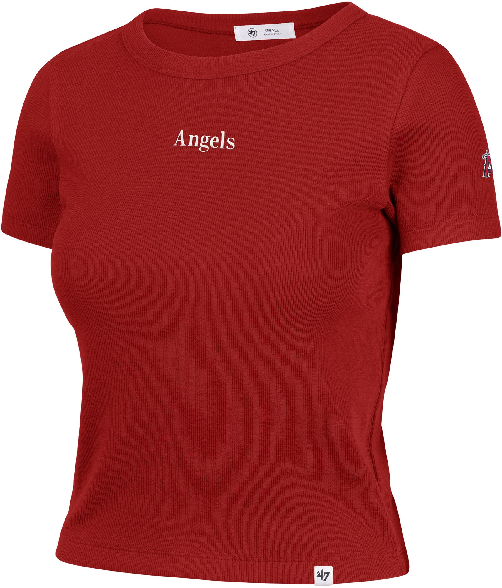 '47 Women's Los Angeles Angels Red With Love Baby Ribbed T-Shirt