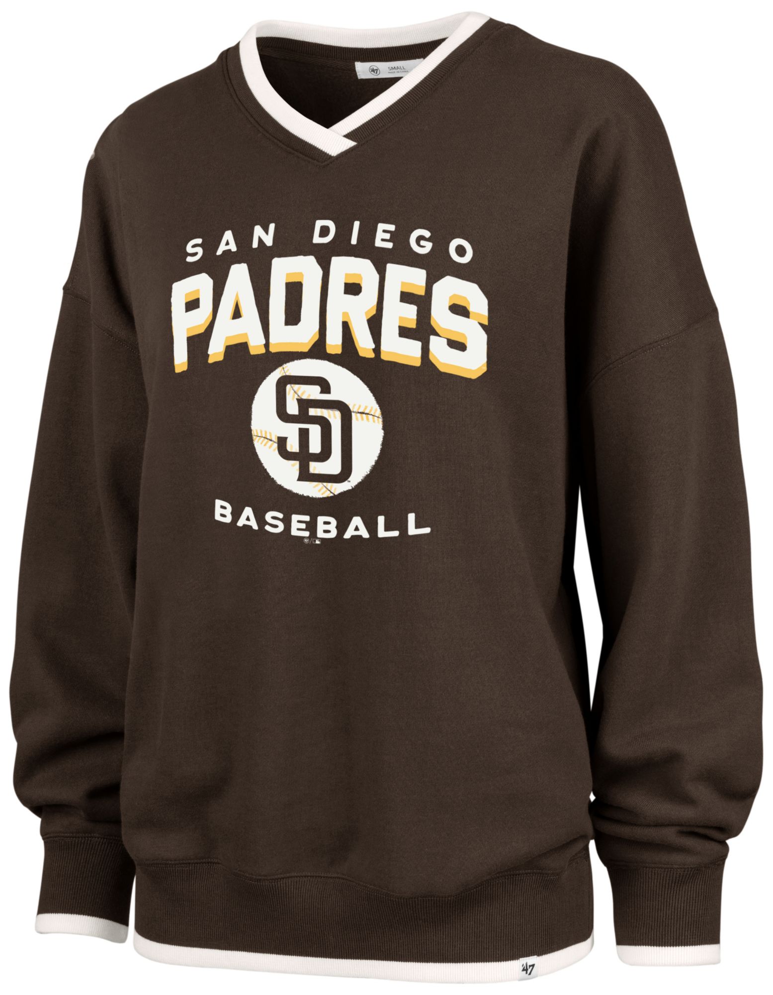 '47 Women's San Diego Padres Brown Wax Pack Eighties Crewneck Sweatshirt