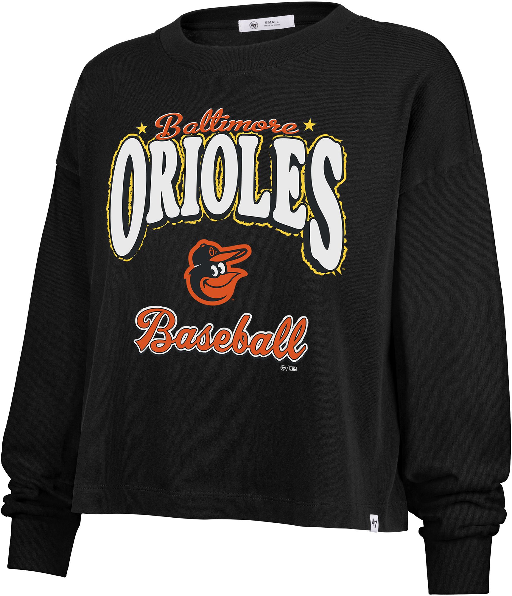 '47 Women's Baltimore Orioles Black Sydney Vibe Long Sleeve Shirt