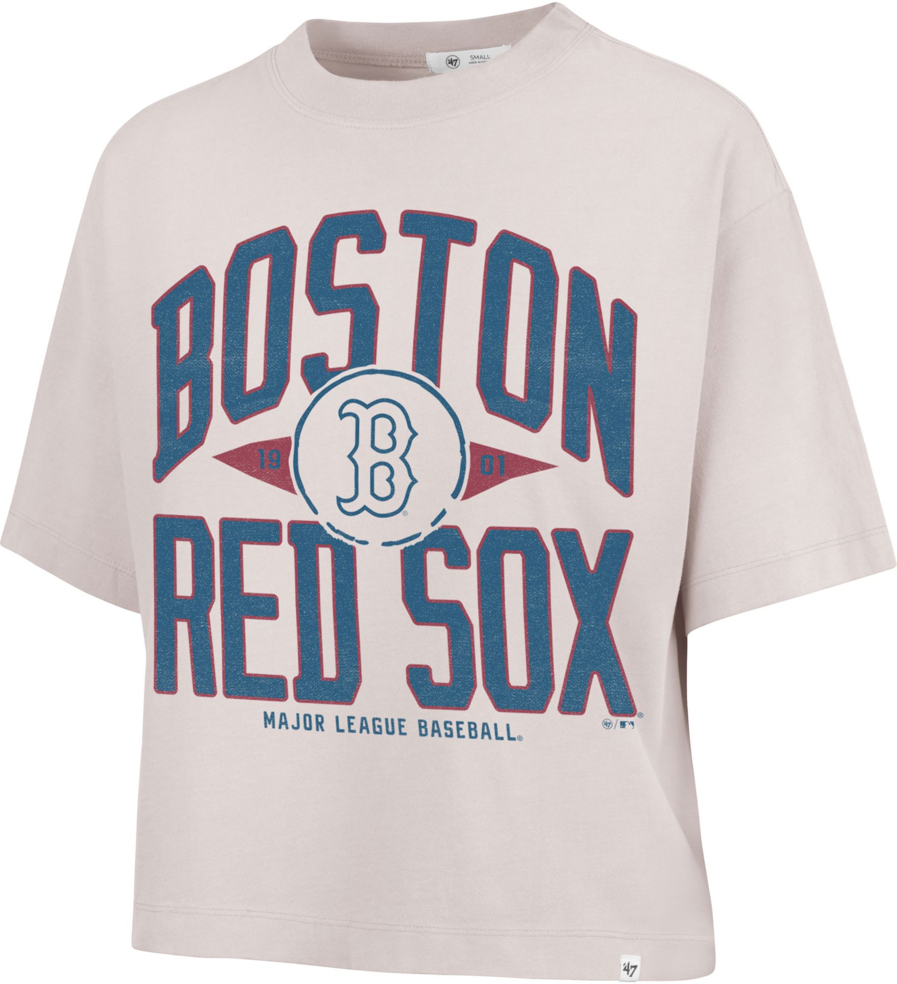 '47 Women's Boston Red Sox Tan Ravine Cropped T-Shirt
