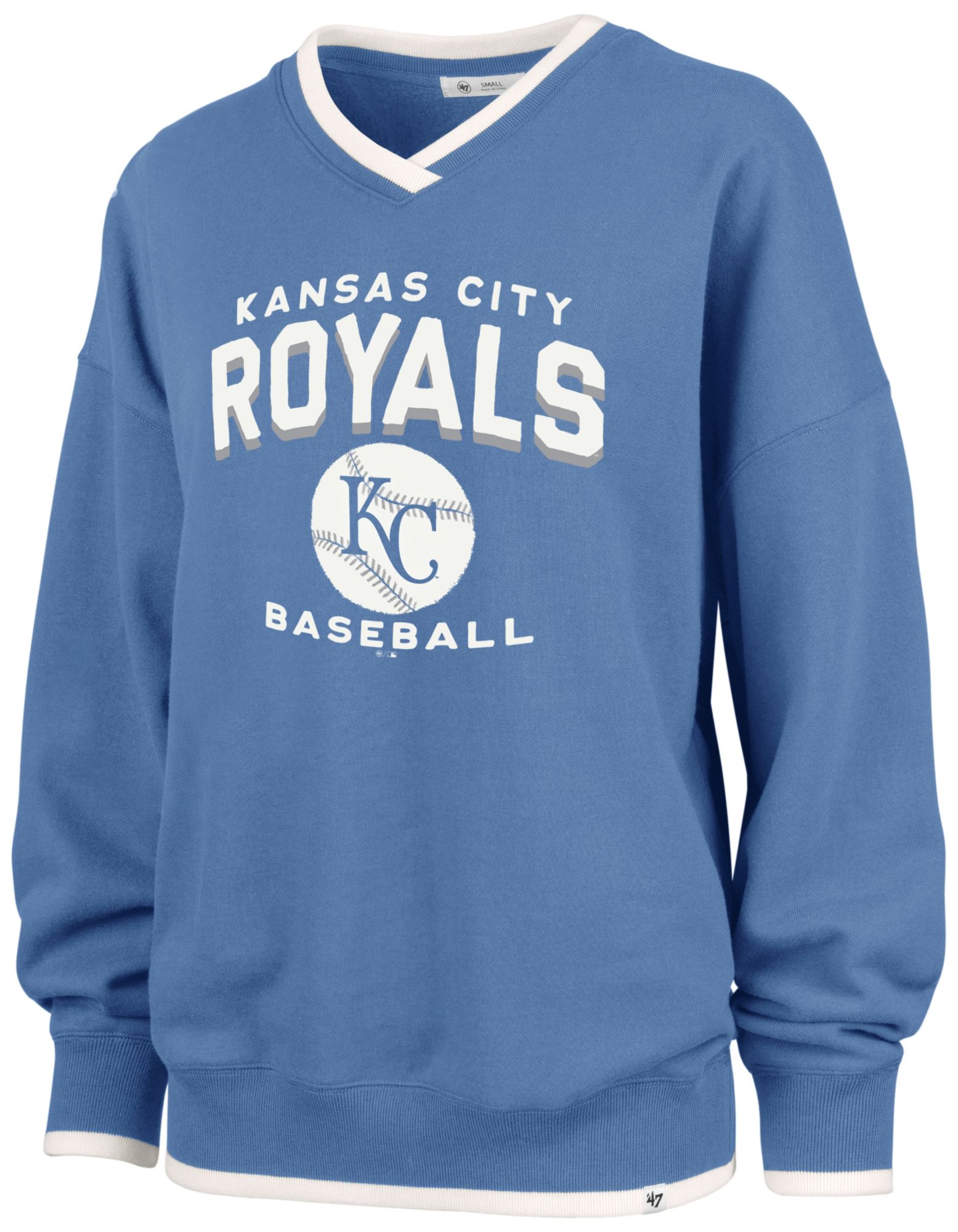 '47 Women's Kansas City Royals Blue Wax Pack Eighties Crewneck Sweatshirt