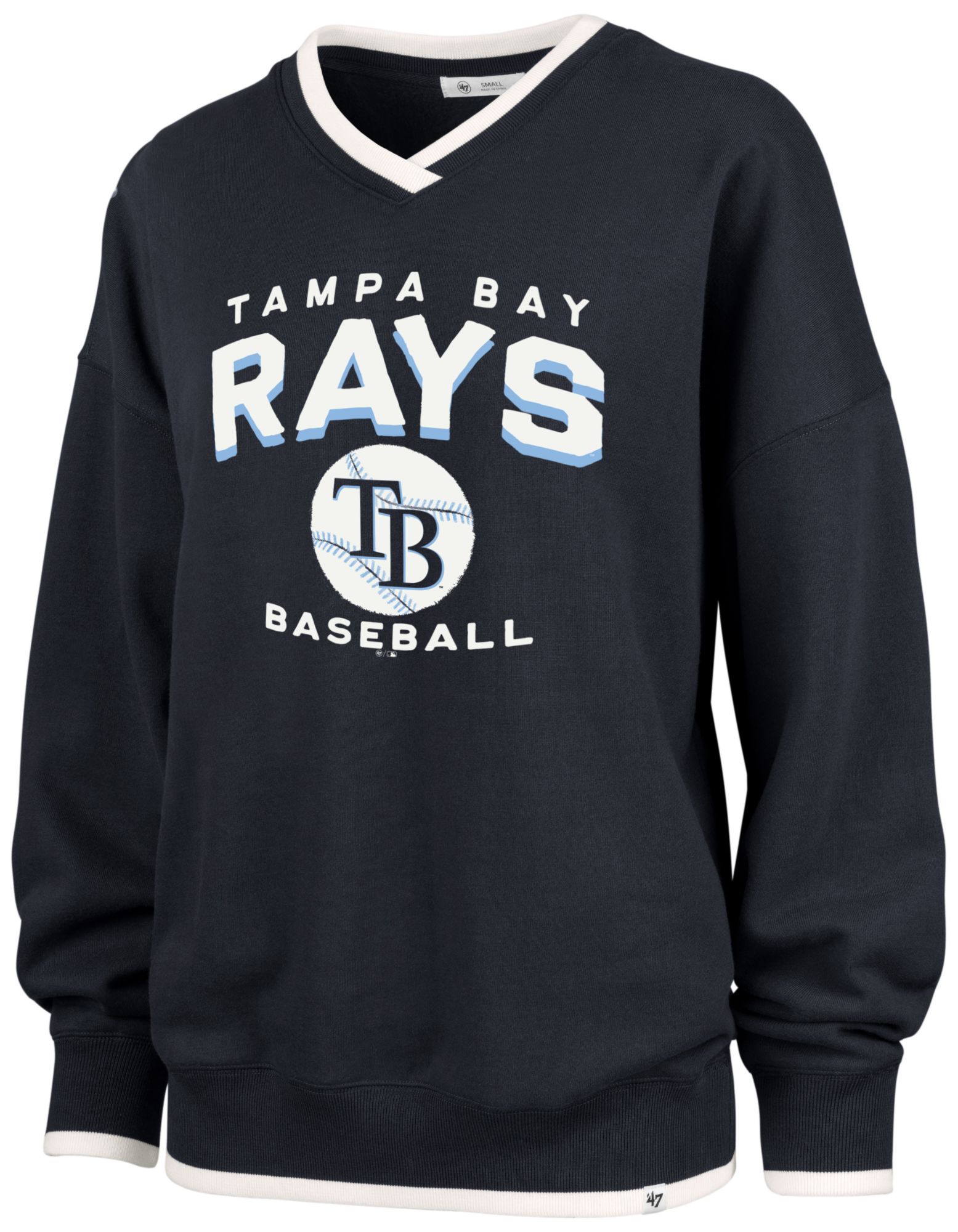 '47 Women's Tampa Bay Rays Blue Wax Pack Eighties Crewneck Sweatshirt