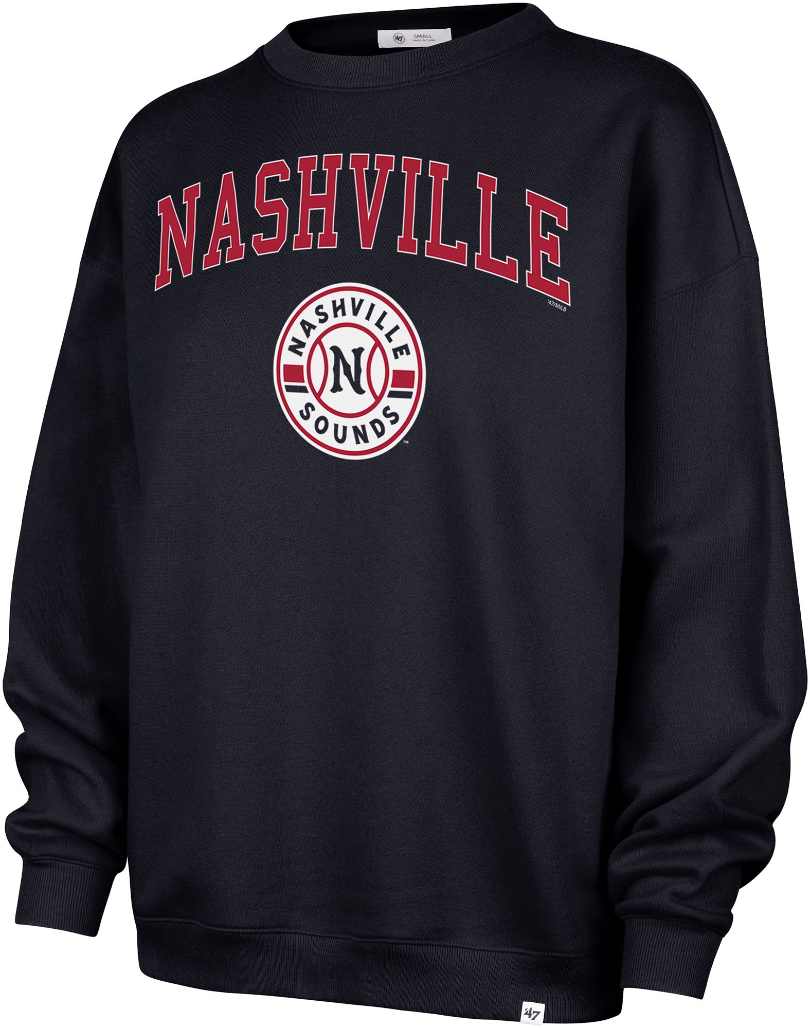 '47 Women's Nashville Sounds Navy Arch Game Crewneck Sweatshirt