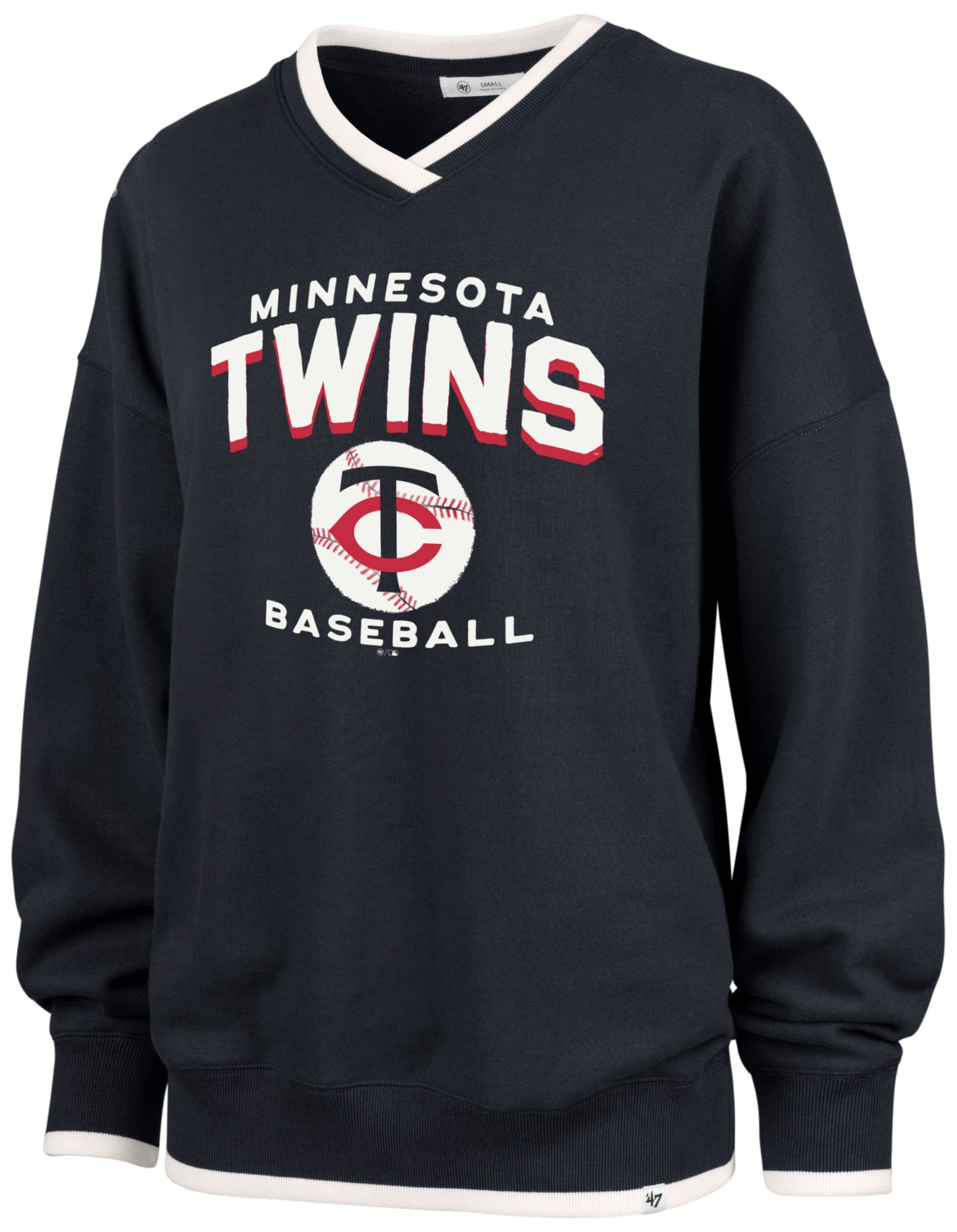 '47 Women's Minnesota Twins Blue Wax Pack Eighties Crewneck Sweatshirt