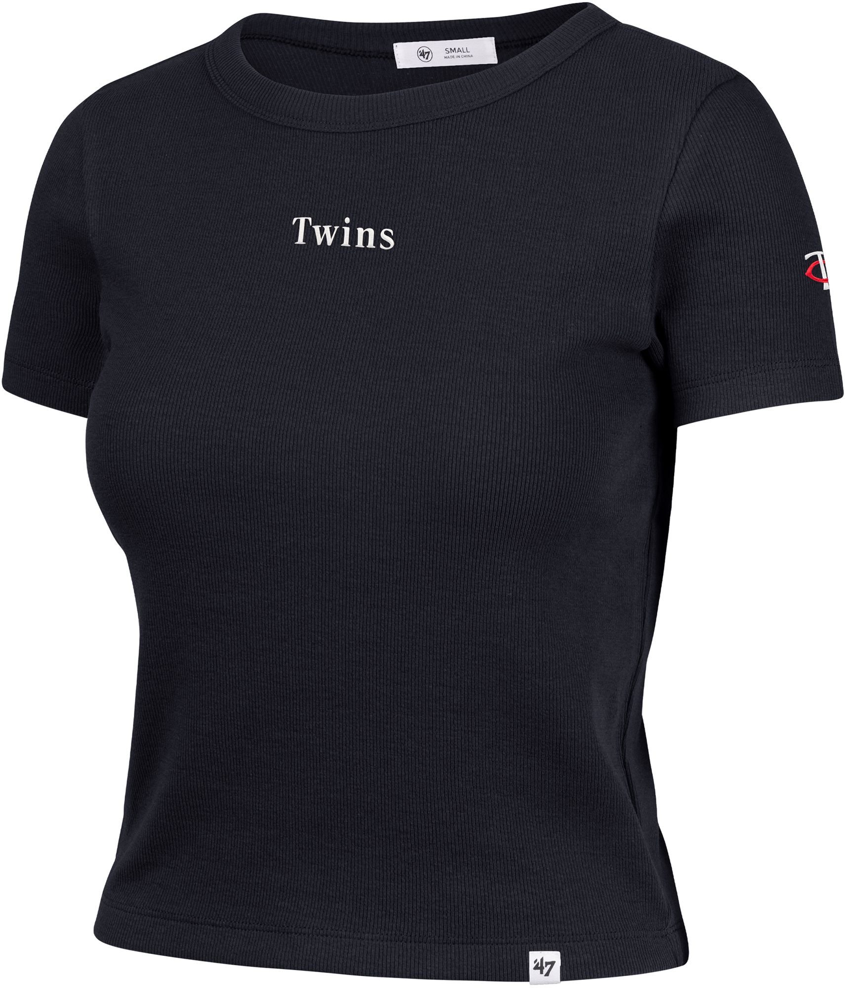 '47 Women's Minnesota Twins Navy With Love Baby Ribbed T-Shirt