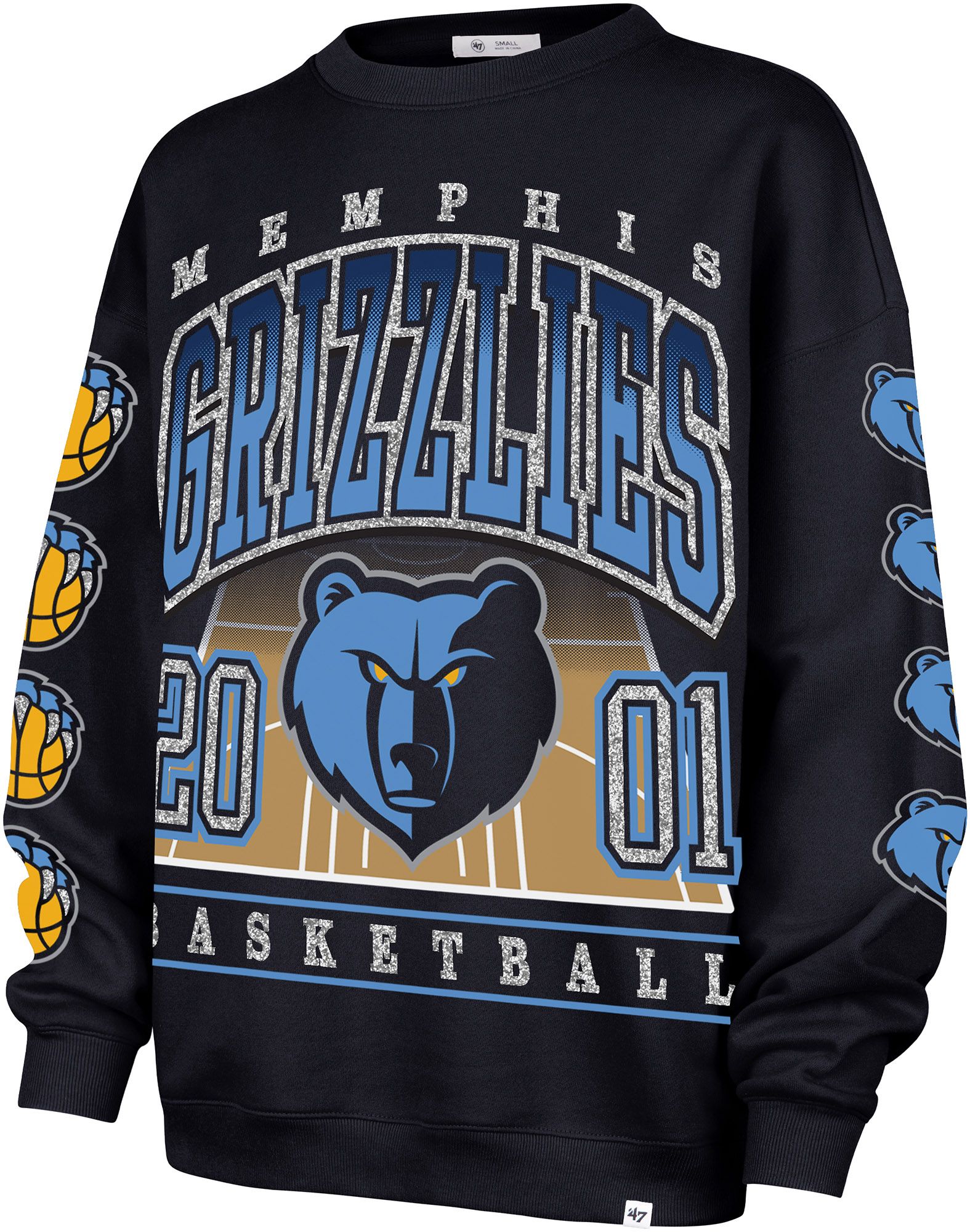'47 Women's Memphis Grizzlies Navy Go Big Oversized Crewneck
