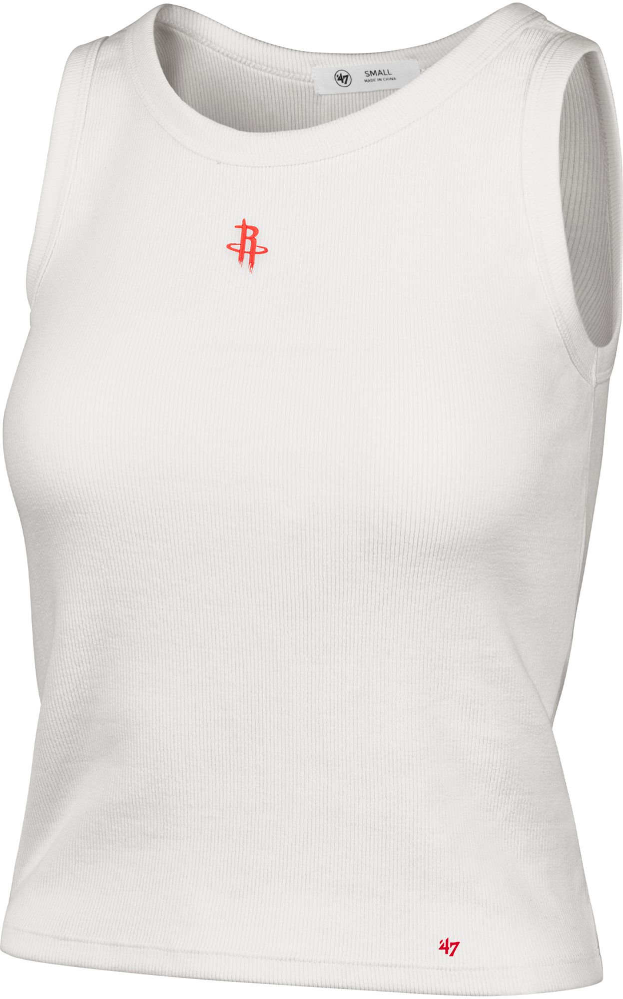'47 Women's Houston Rockets Off-White Uplift Baby Ribbed Tank Top