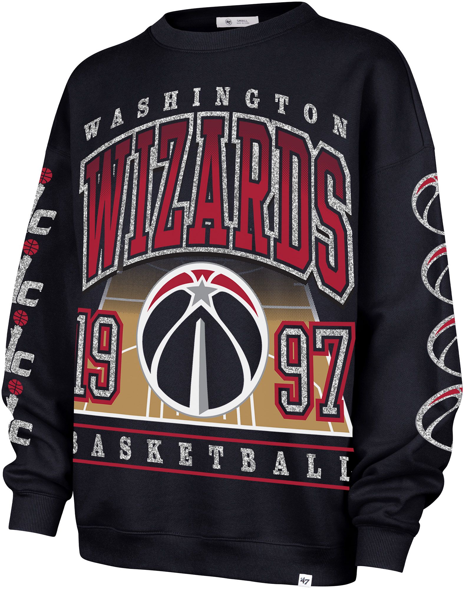 '47 Women's Washington Wizards Navy Go Big Oversized Crewneck Sweatshirt