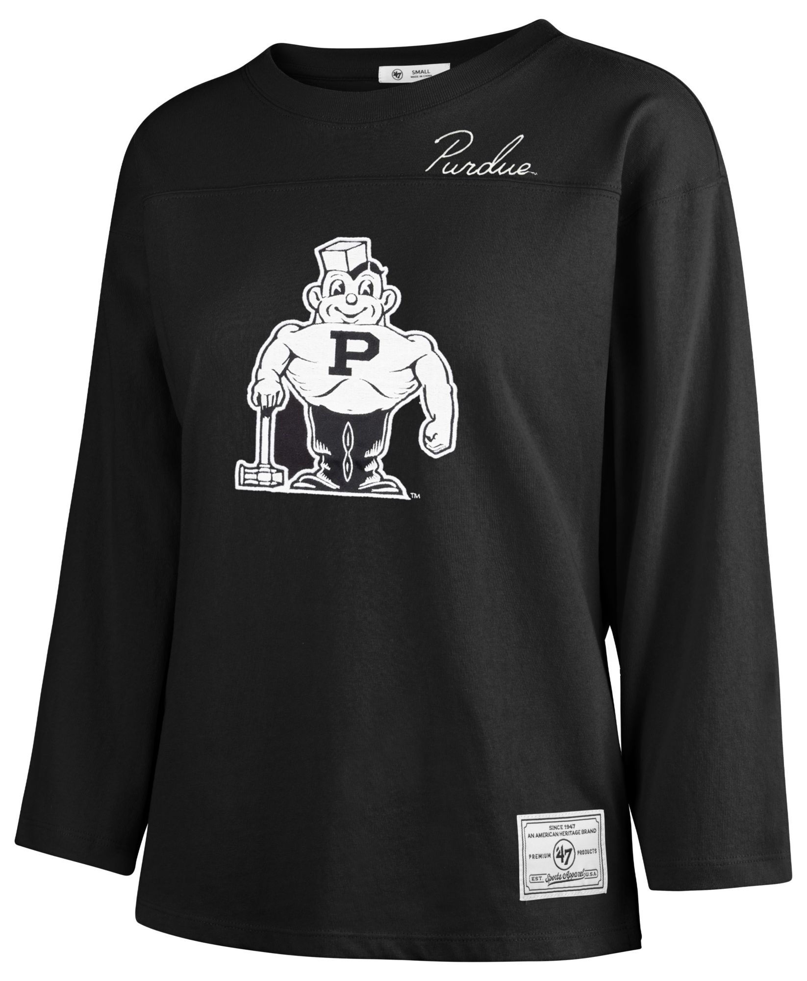 '47 Women's Purdue Boilermakers Black Timeless T-Shirt