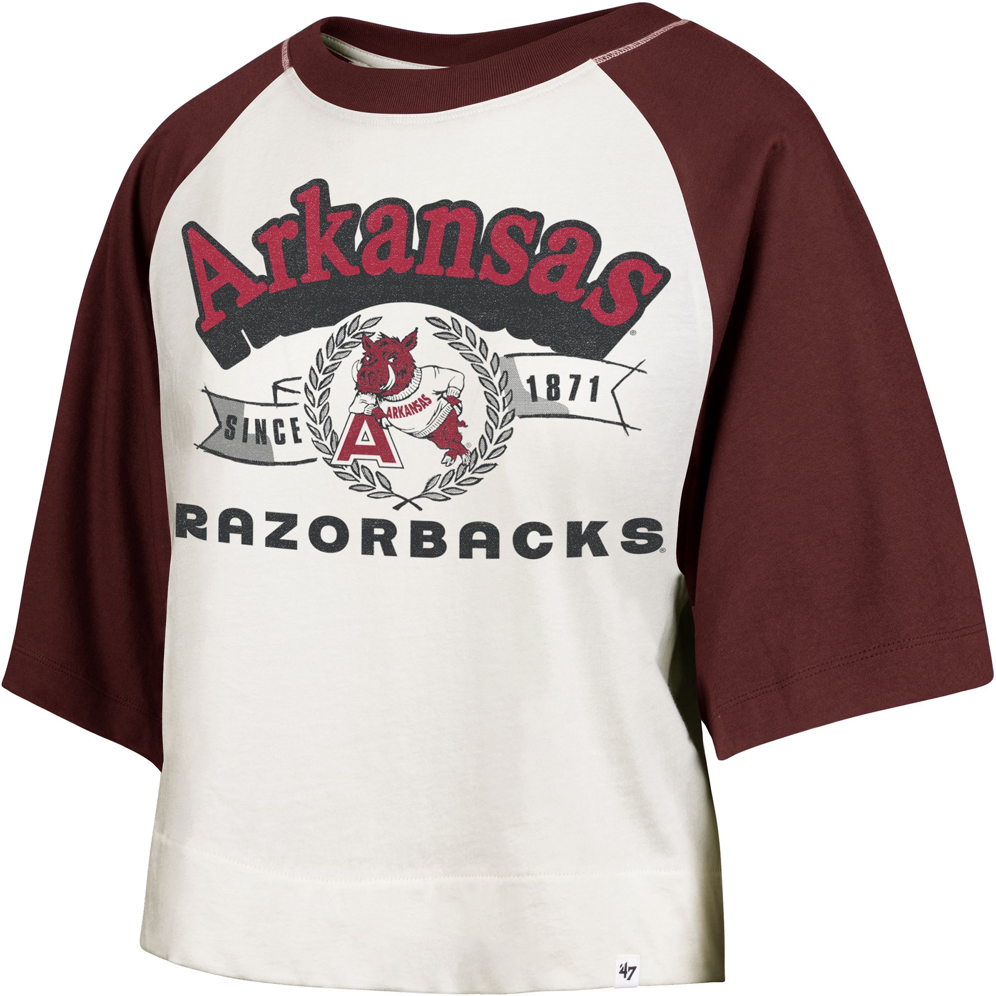 '47 Women's Arkansas Razorbacks Ivory Infield T-Shirt