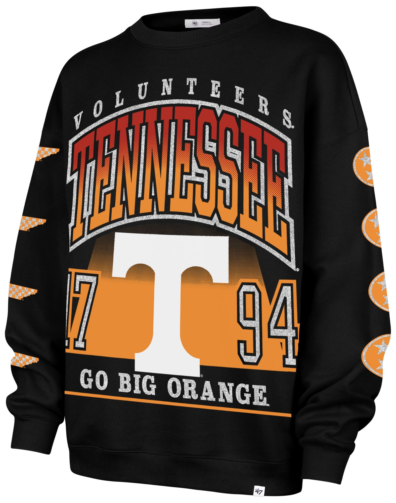 '47 Women's Tennessee Volunteers Black Go Big Pullover Sweatshirt
