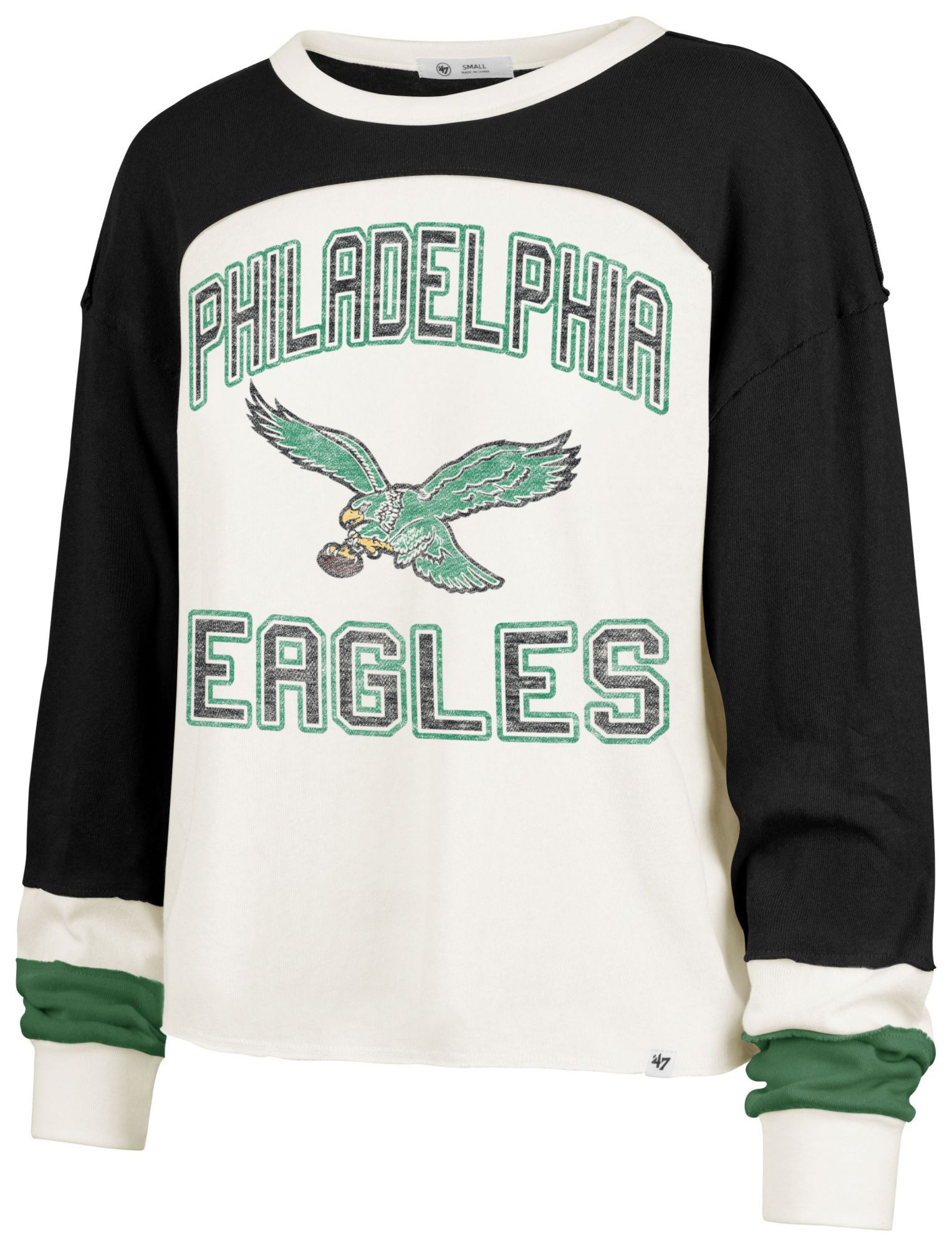 '47 Women's Philadelphia Eagles Sandstone Curve Toni Long Sleeve T-Shirt