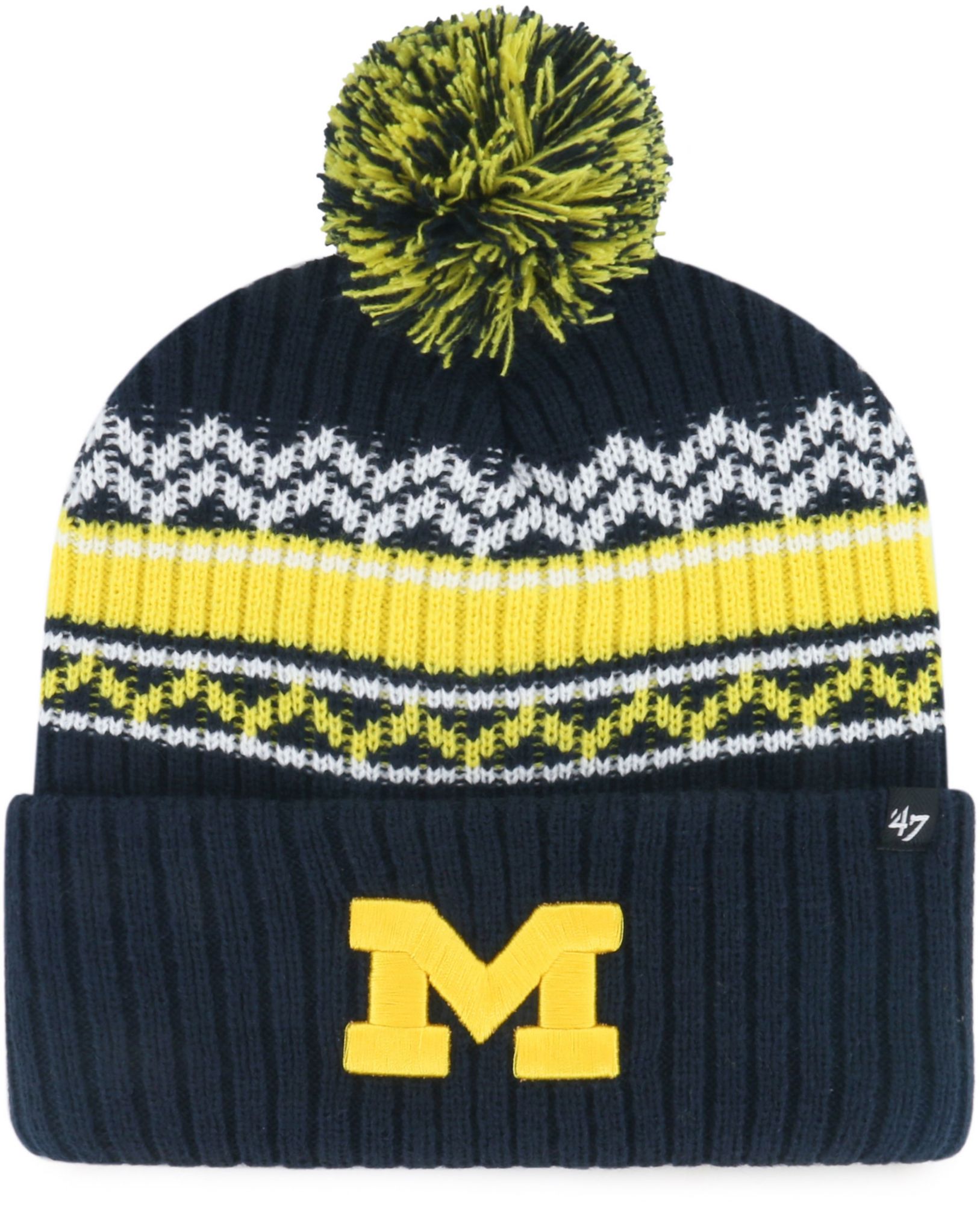 '47 Youth Michigan Wolverines Navy Kids Vortex Cuffed Knit Beanie