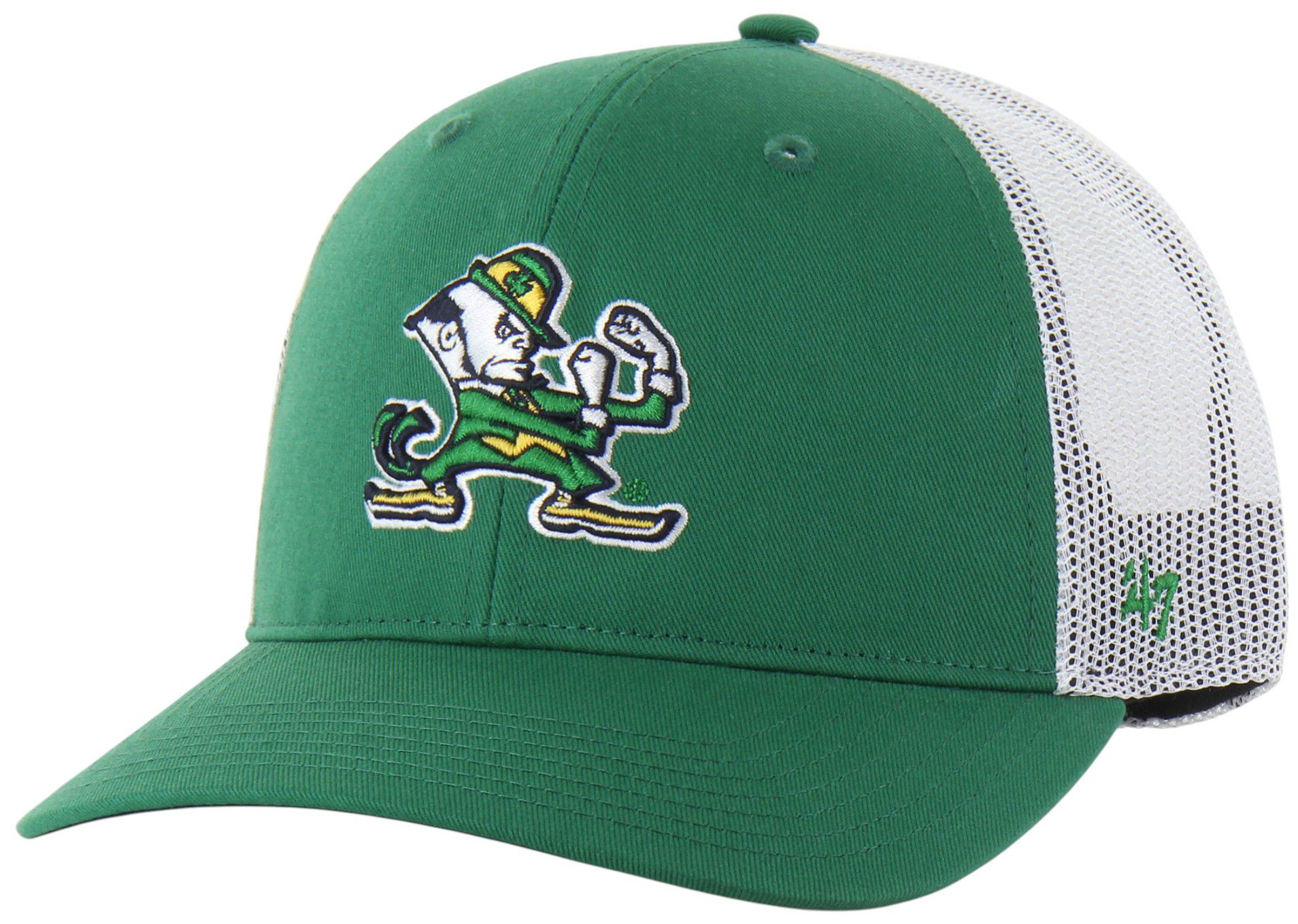 47 Youth Notre Dame Fighting Irish Kelly Green Mascot Adjustable Trucker Hat