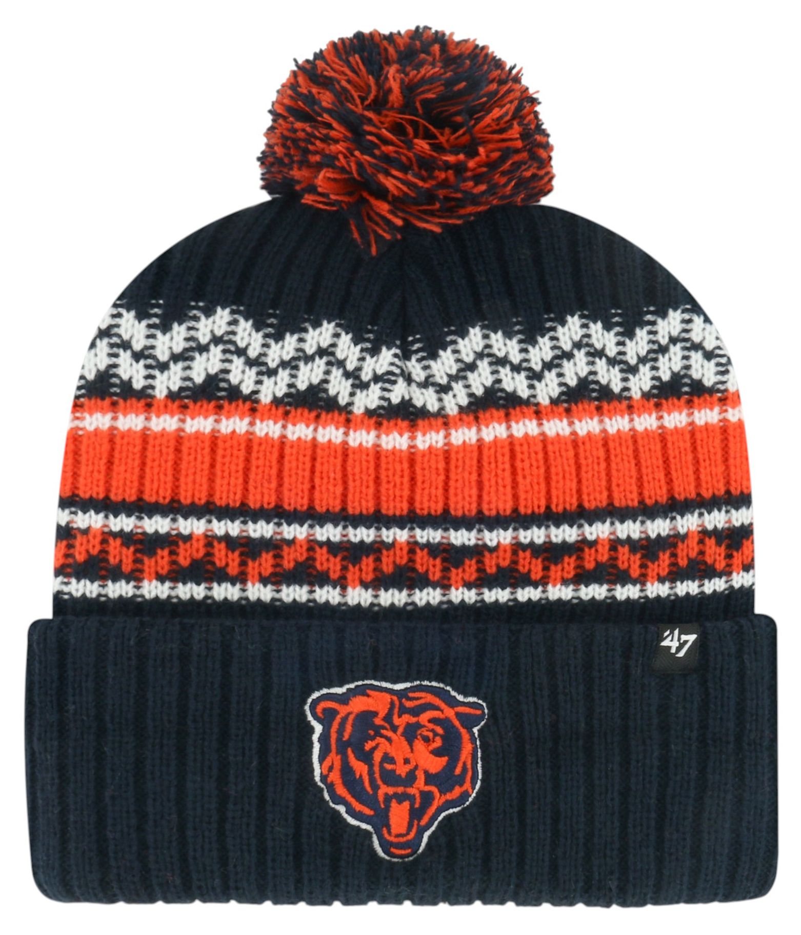'47 Youth Chicago Bears Navy Polar Vortex Cuffed Knit Pom Beanie
