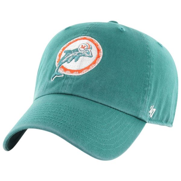 '47 Youth Miami Dolphins Teal Throwback Clean Up Adjustable Hat