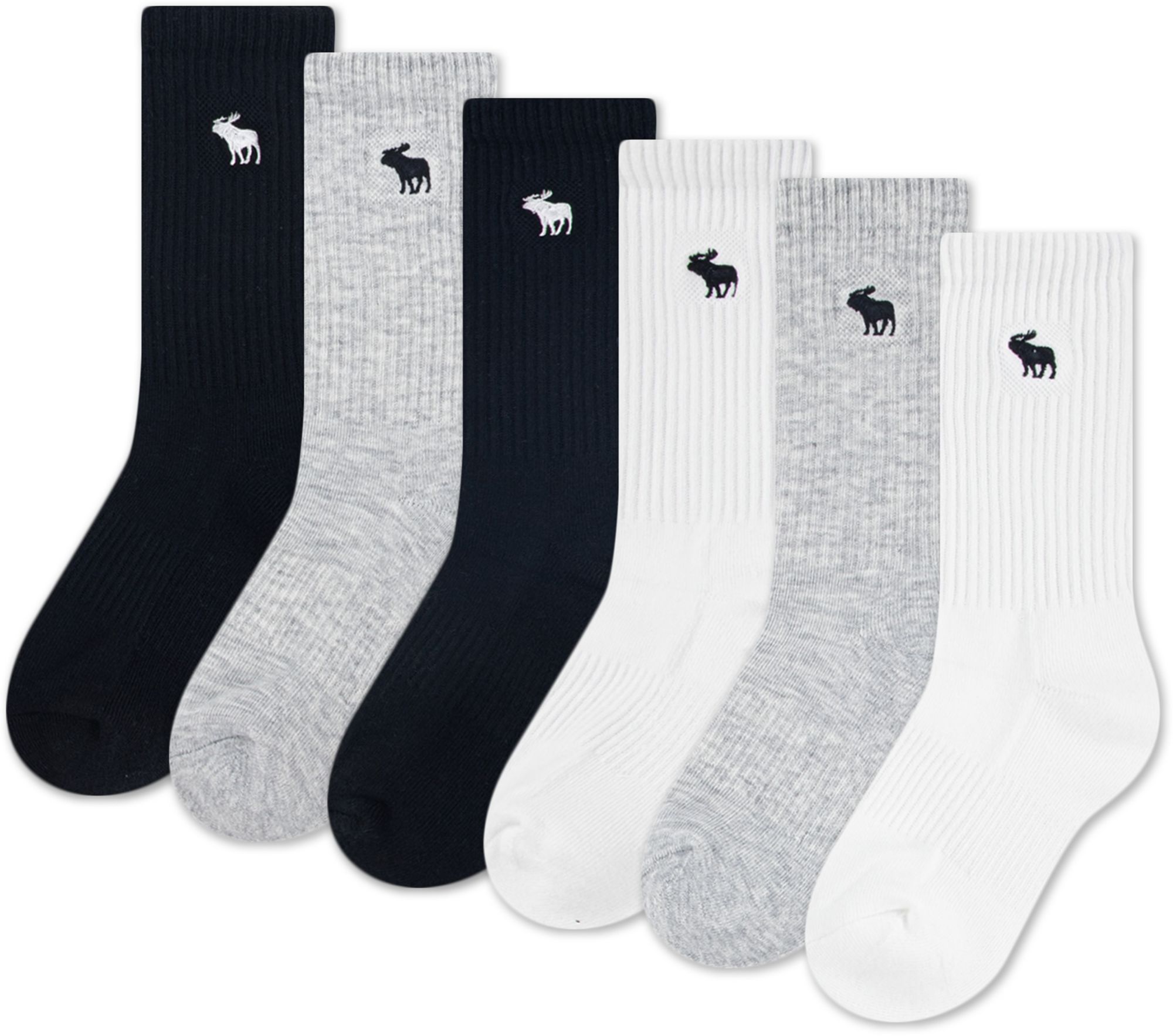 abercrombie Cushioned Crew Socks - 6 Pack - Multi