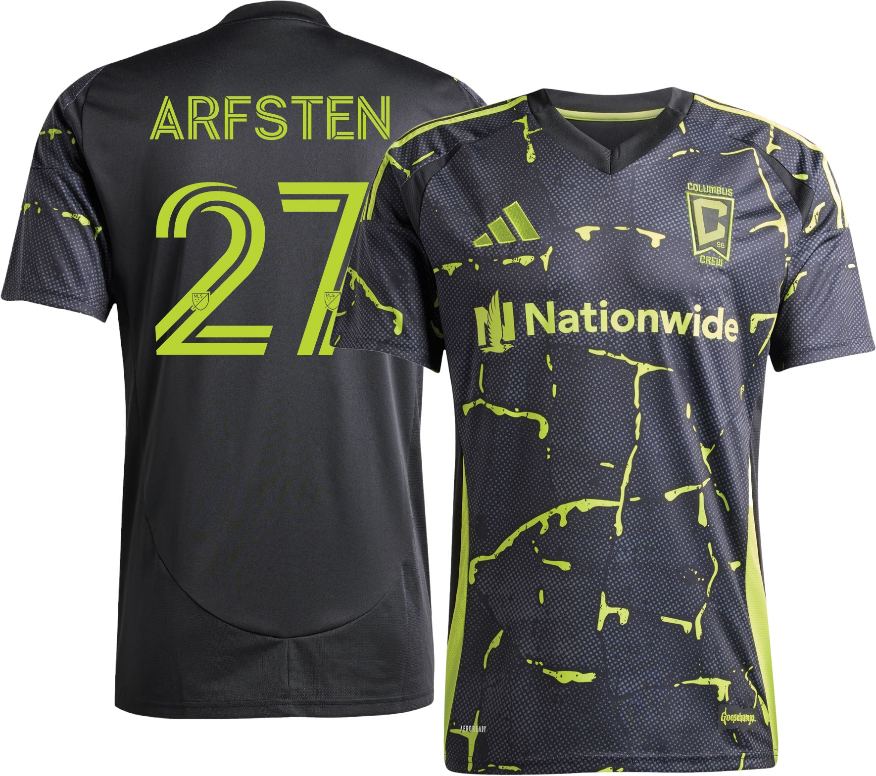 adidas Adult Columbus Crew Max Arfsten #27 Black Away Replica Jersey