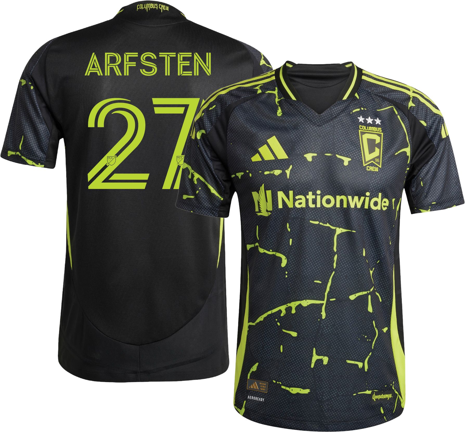adidas Adult Columbus Crew Max Arfsten #27 2025 Secondary Authentic Jersey