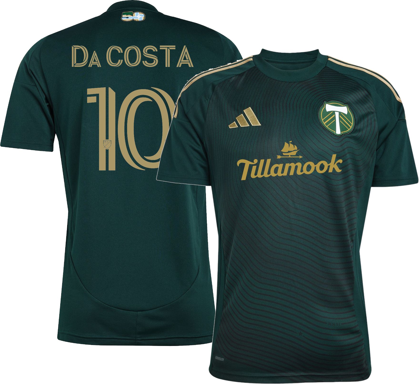 adidas Adult Portland Timbers David Da Costa #10 2025 Primary Replica Jersey