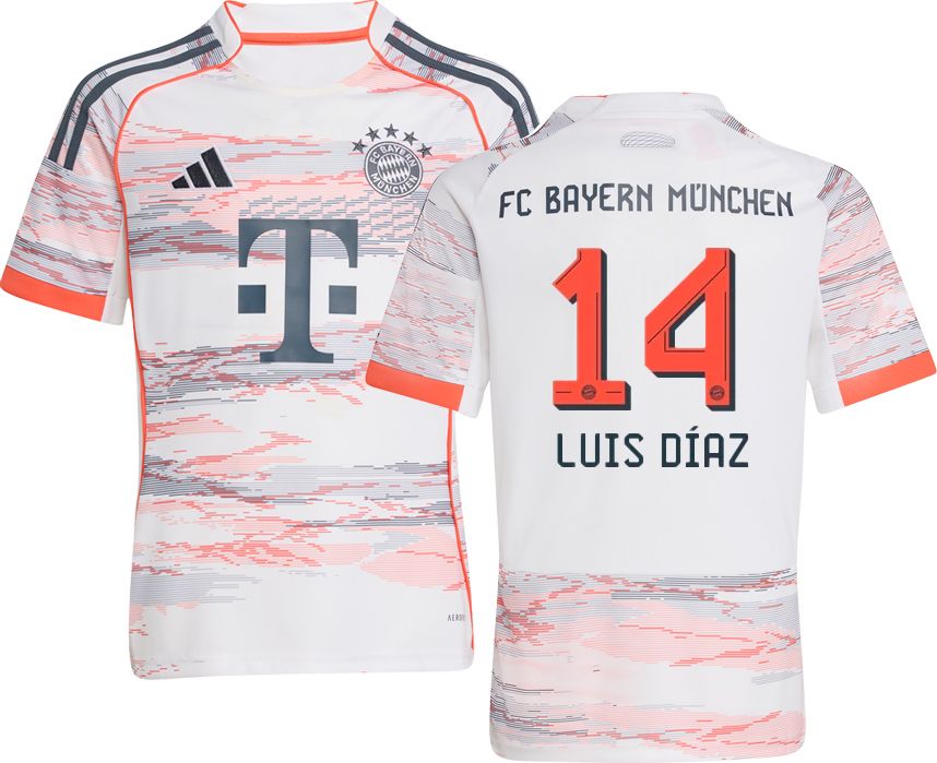 adidas Adult Bayern Munich Luis Diaz #14 2025-26 Away Replica Jersey