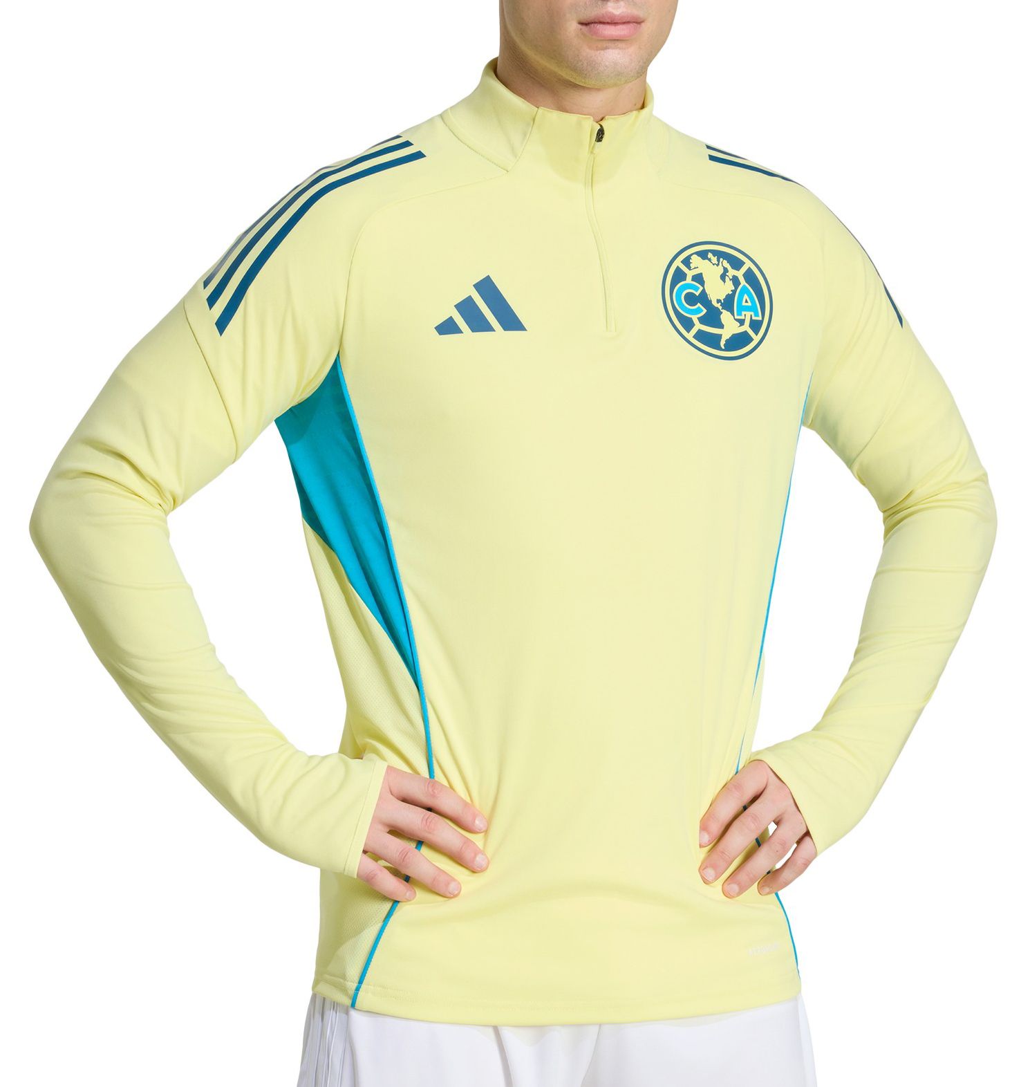 adidas Adult 2025 Club America Yellow Quarter-Zip Training Jacket