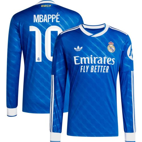 adidas Adult 2025 Real Madrid Kylian Mbappé #10 Blue Third