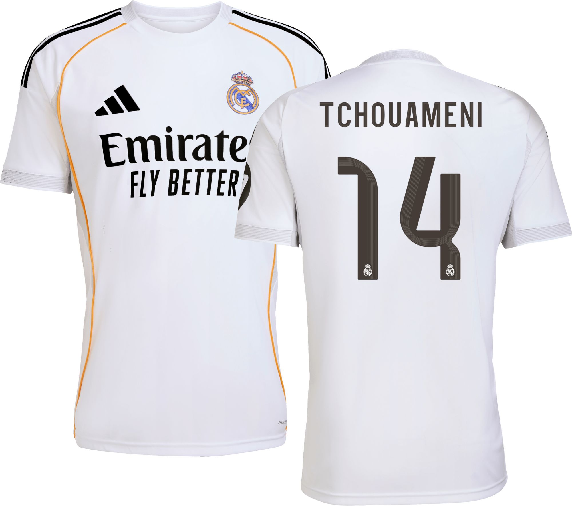 adidas Adult Real Madrid Aurélien Tchouaméni #14 2025 Home Replica Jersey
